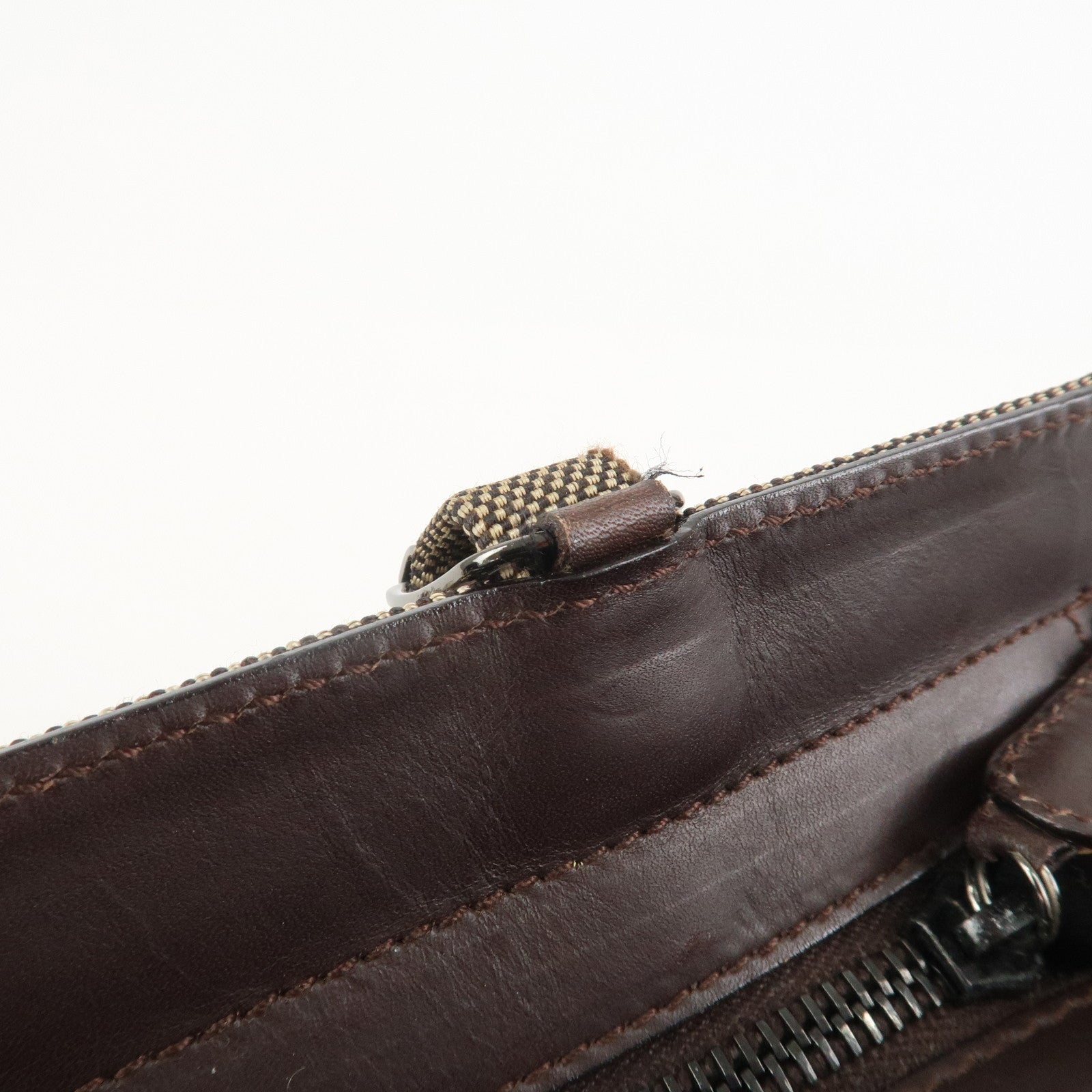 Ferragamo Canvas 2Way Bag Hand Bag Shoulder Bag Brown