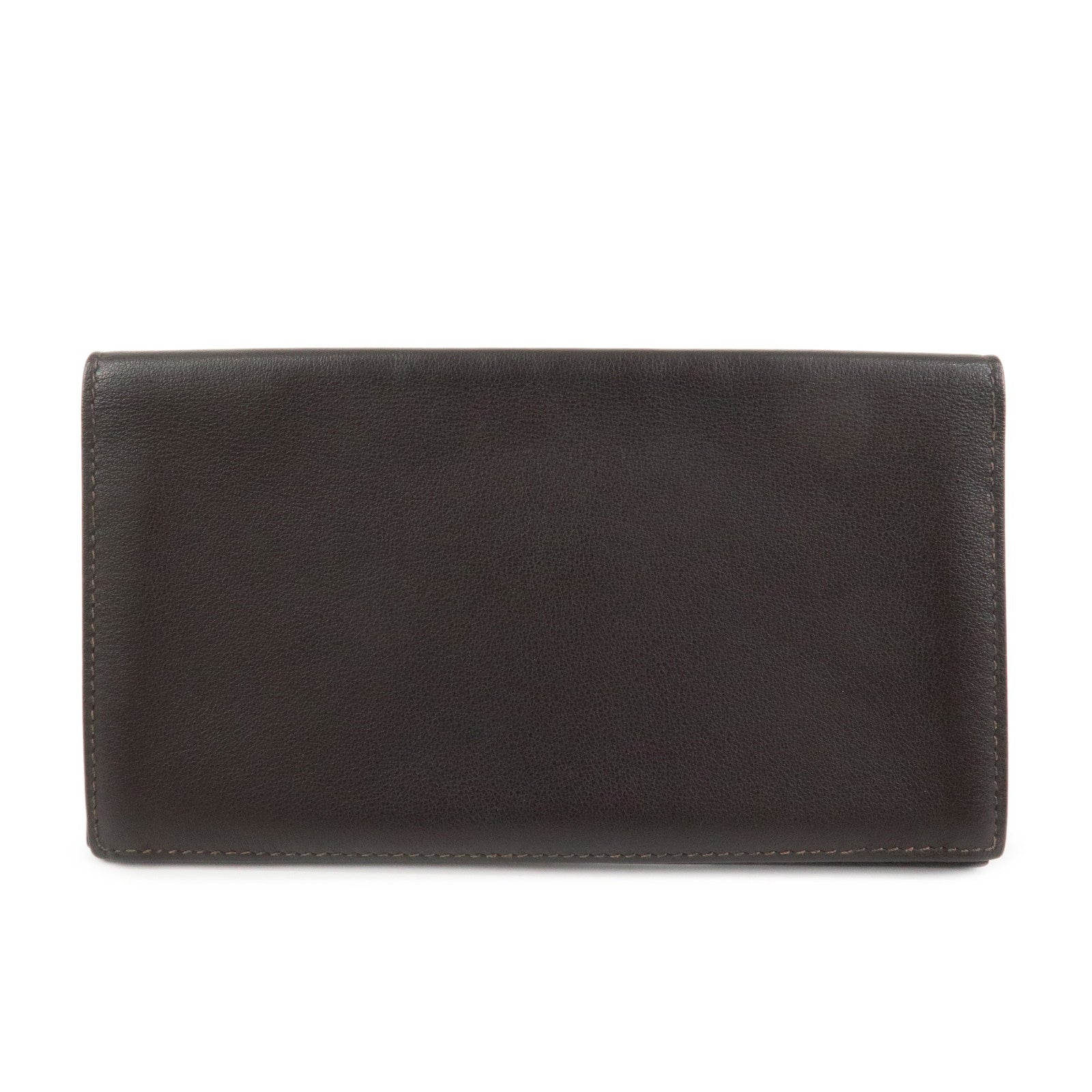 HERMES MC2 Fleming Veau Swift Long Wallet Dark Brown
