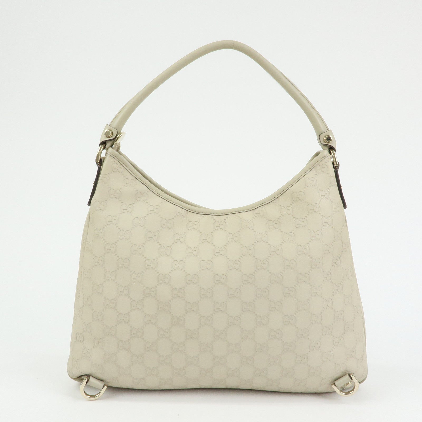 GUCCI Abbey Guccissima Leather Shoulder Bag Hand Bag White 130737