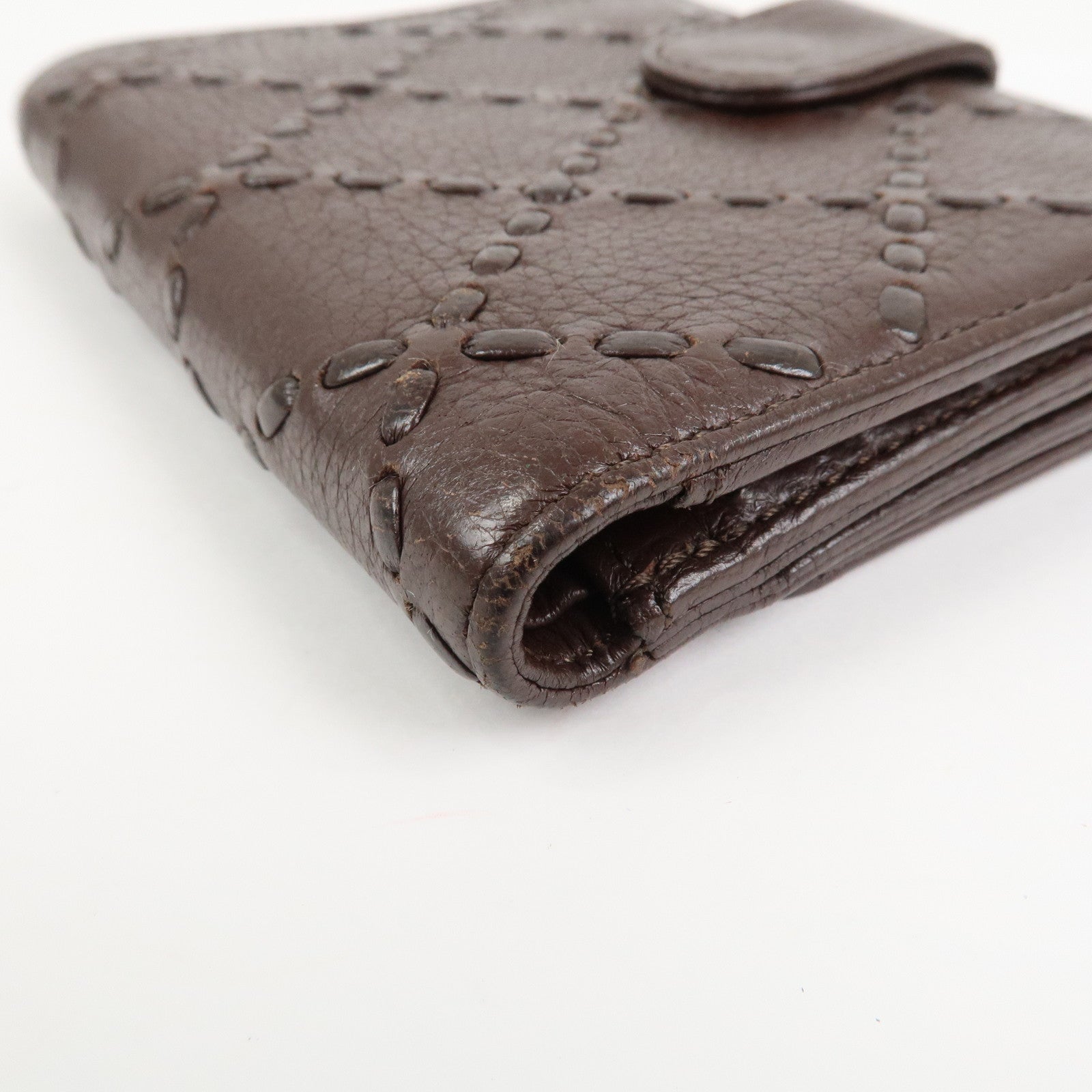 CHANEL COCO Mark Wild Stitch Caviarskin Compact Tri-fold Wallet