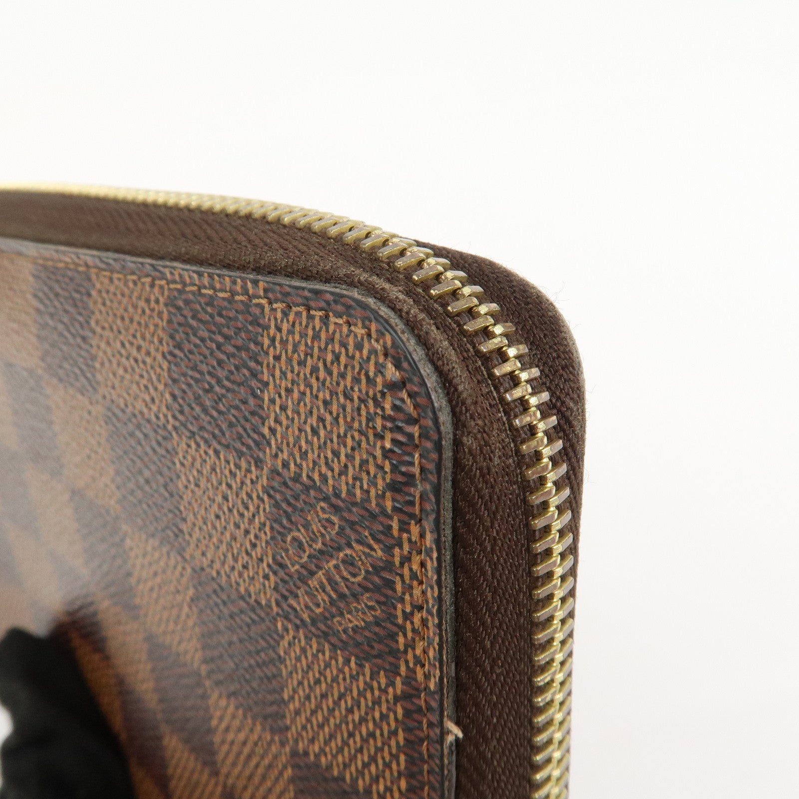 Louis Vuitton Damier Canvas Zippy Wallet Old Style Brown N60015