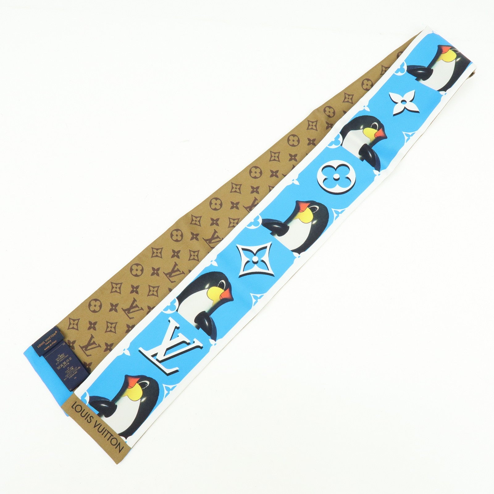 Louis Vuitton Monogram Silk100% Animogram Penguin Bandeau M90758