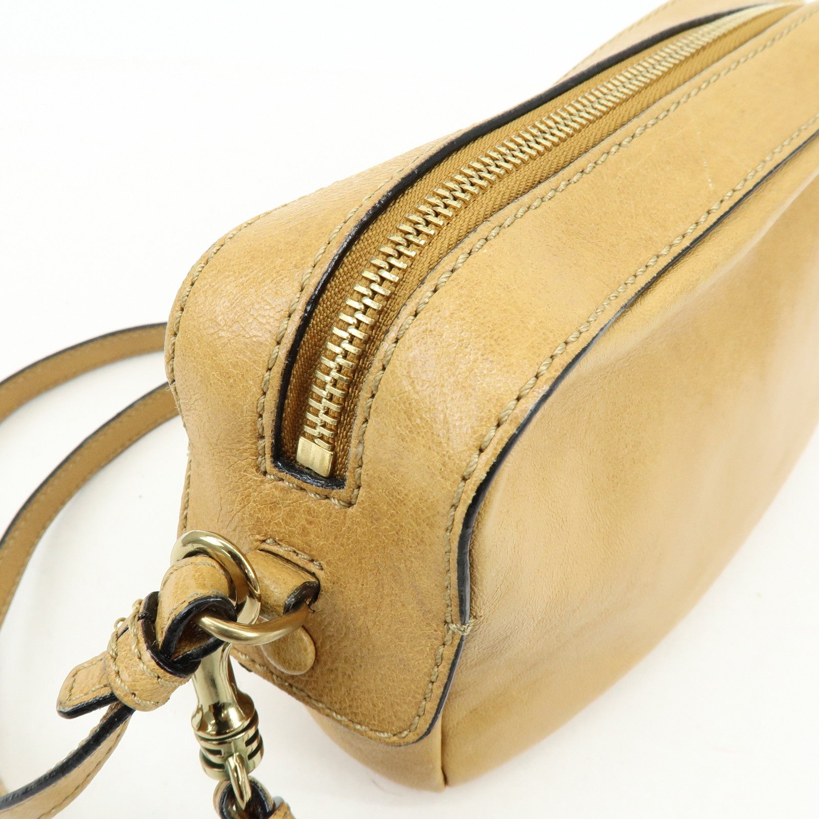 Chloe Shadow Leather 2Way Bag Shoulder Bag Light Brown