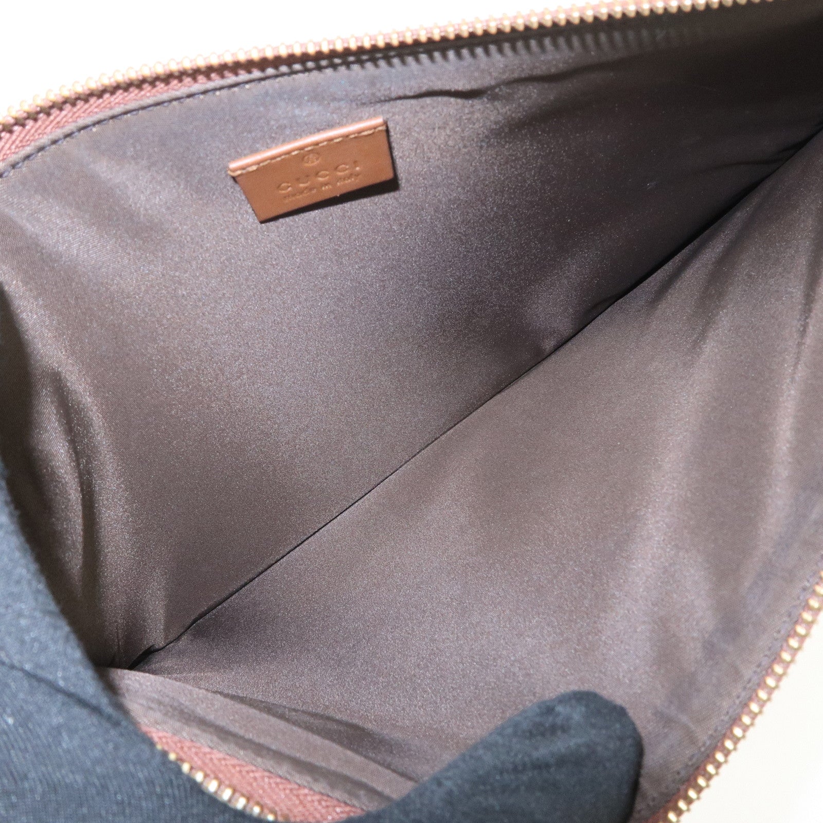 GUCCI  Sherry GG Supreme Leather Flora Clutch Bag Brown 431416