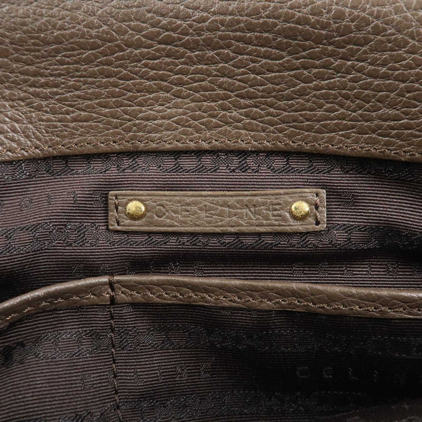 CELINE Boogie Bag Suede Leather Hand Bag Beige Brown