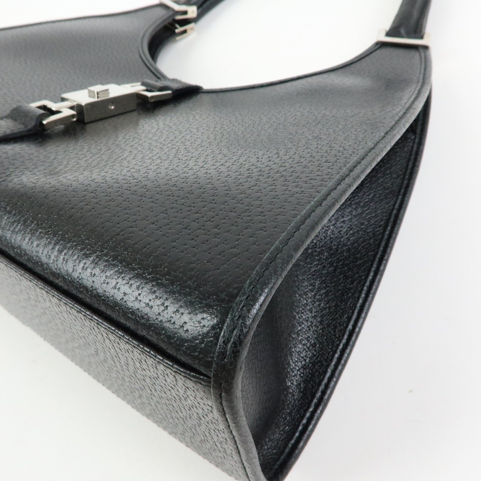 GUCCI Jackie Leather Shoulder Bag Hand Bag Black 002.1067