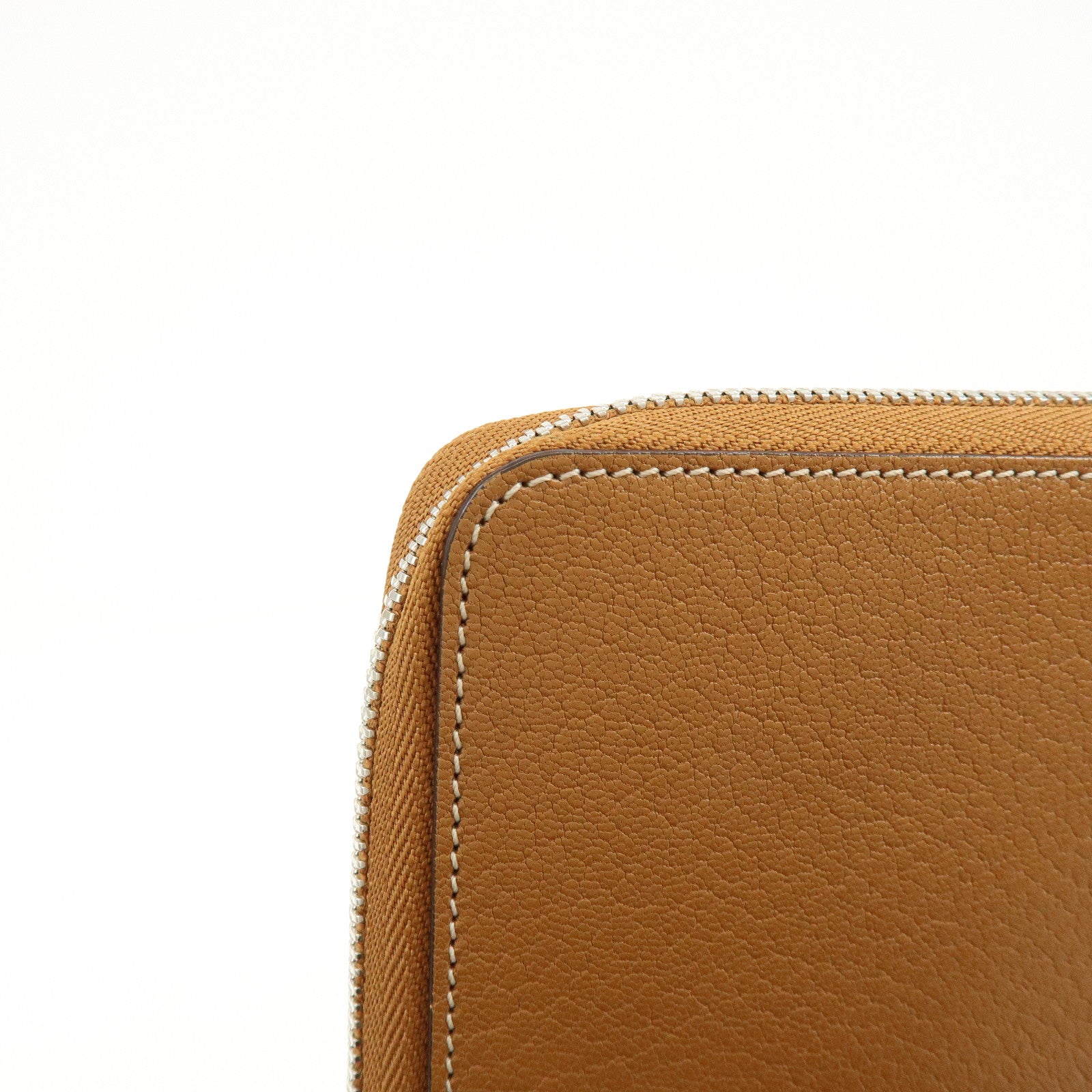 Cartier Leather Envelope Clutch Bag Pouch Brown