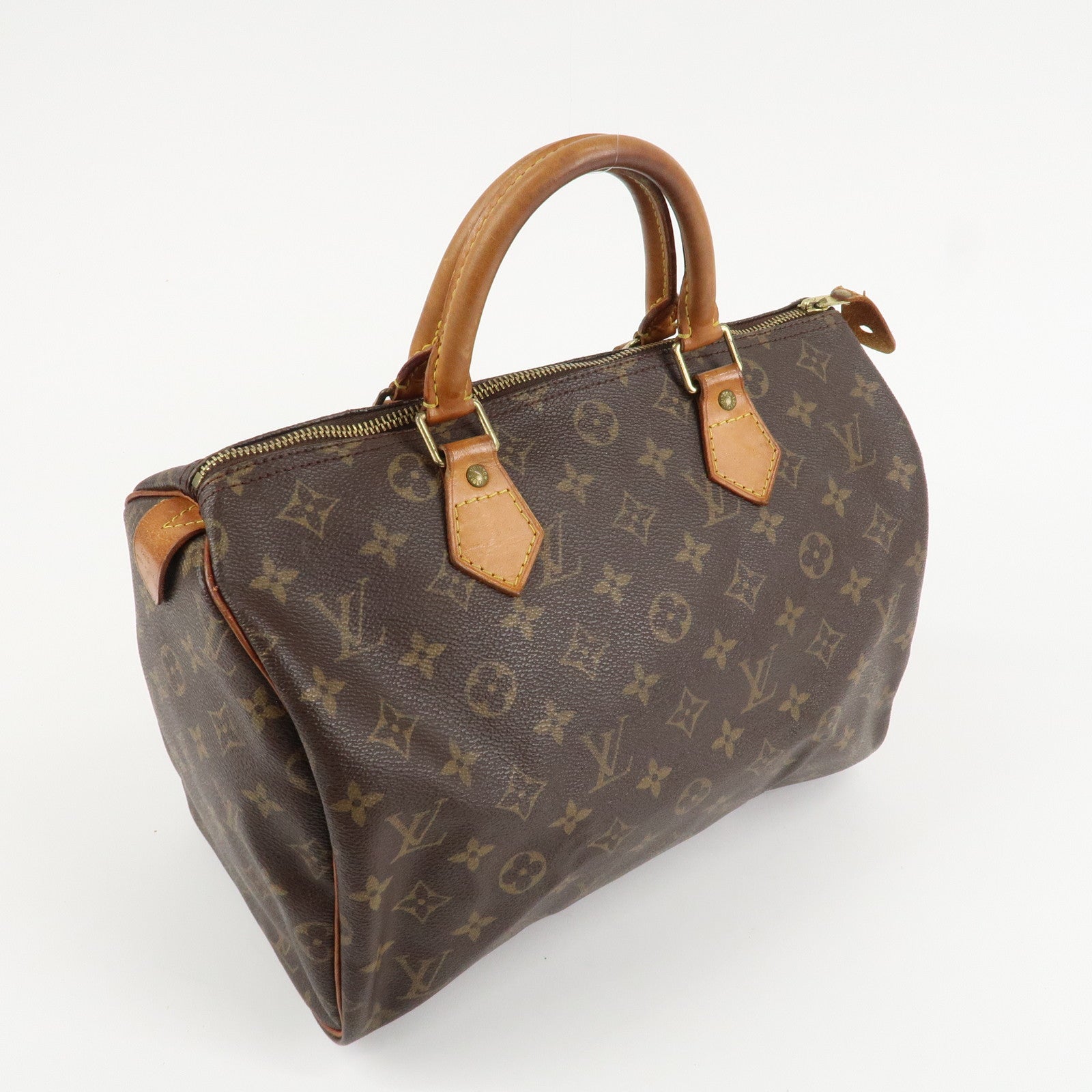 Louis Vuitton Monogram Speedy 30 Boston Bag Hand Bag Brown M41526 Used