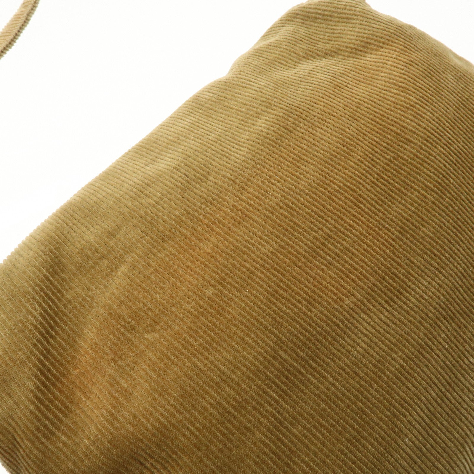 FENDI Mamma Baguette Corduroy Shoulder Bag Light Brown 26323 Used