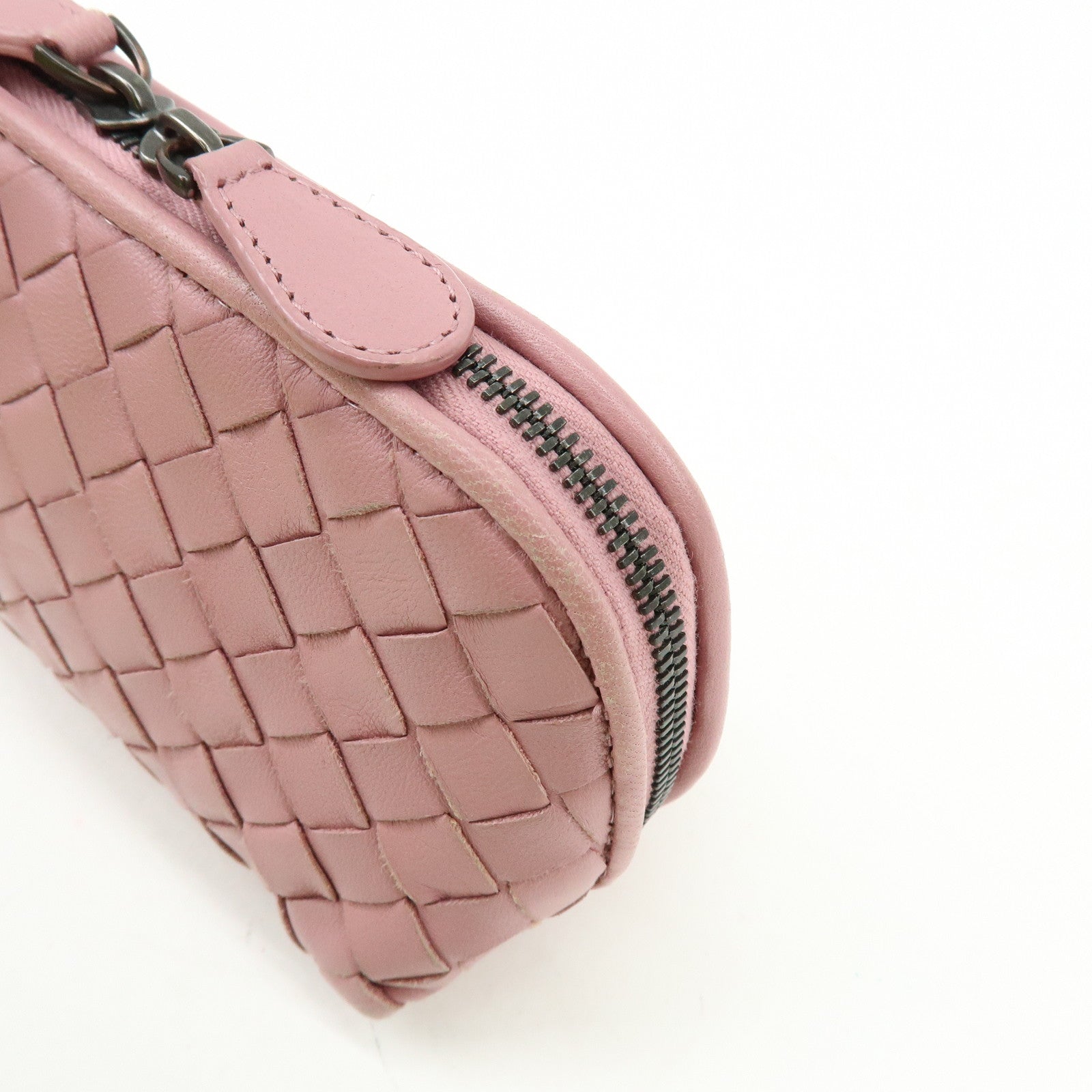 BOTTEGA VENETA Intrecciato Leather Pouch Cosmetic Pouch Pink