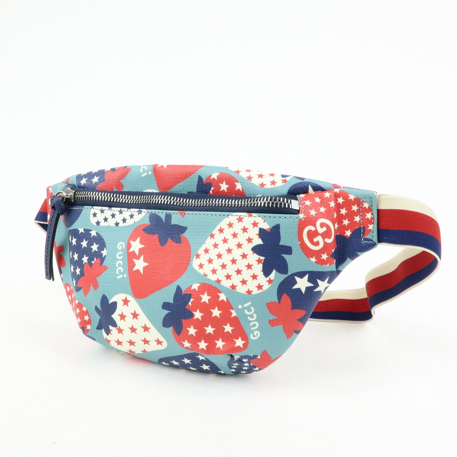 GUCCI  Children's Sherry PVC Waist Pouch Body Bag Strawberry 502095