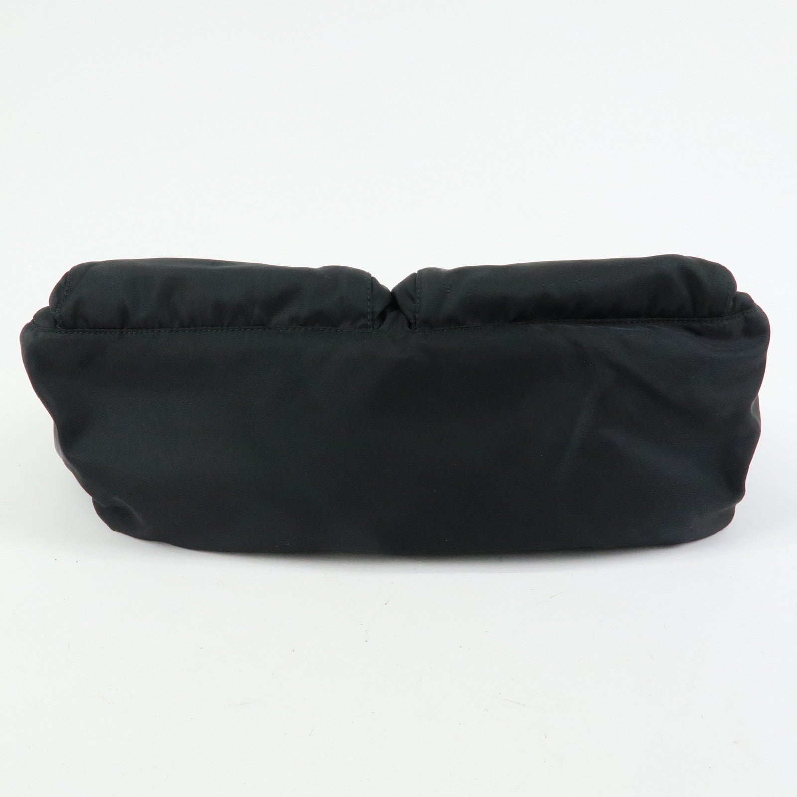 PRADA Triangle Logo Nylon Leather Shoulder Bag Crossbody Bag Black