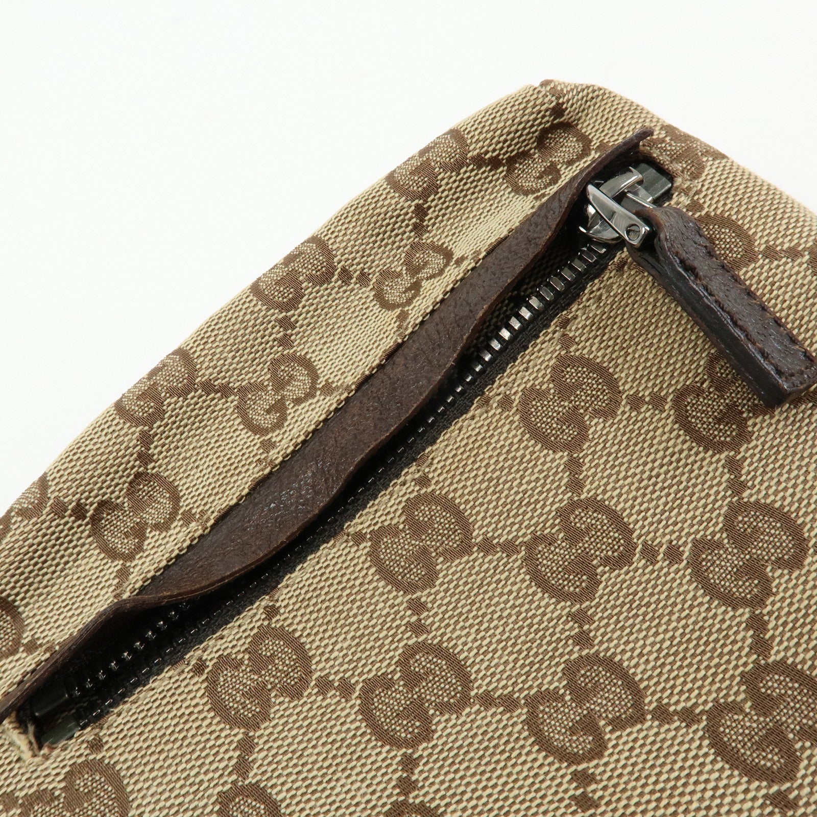 GUCCI Sherry GG Canvas Waist Pouch Body Bag Beige Brown 28566