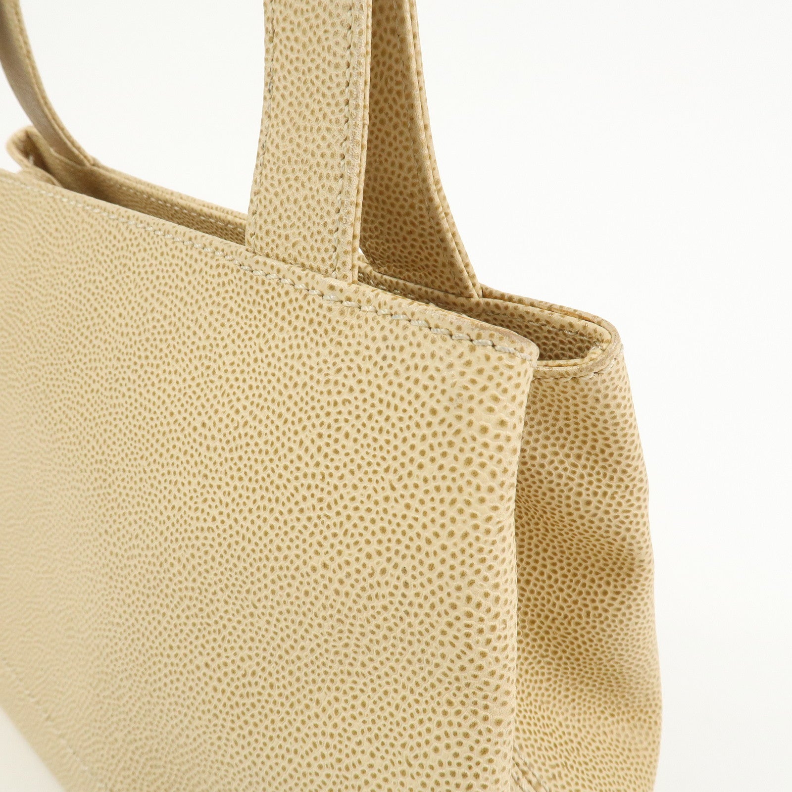 CHANEL COCO Mark Caviarskin Shoulder Bag Hand Bag Beige