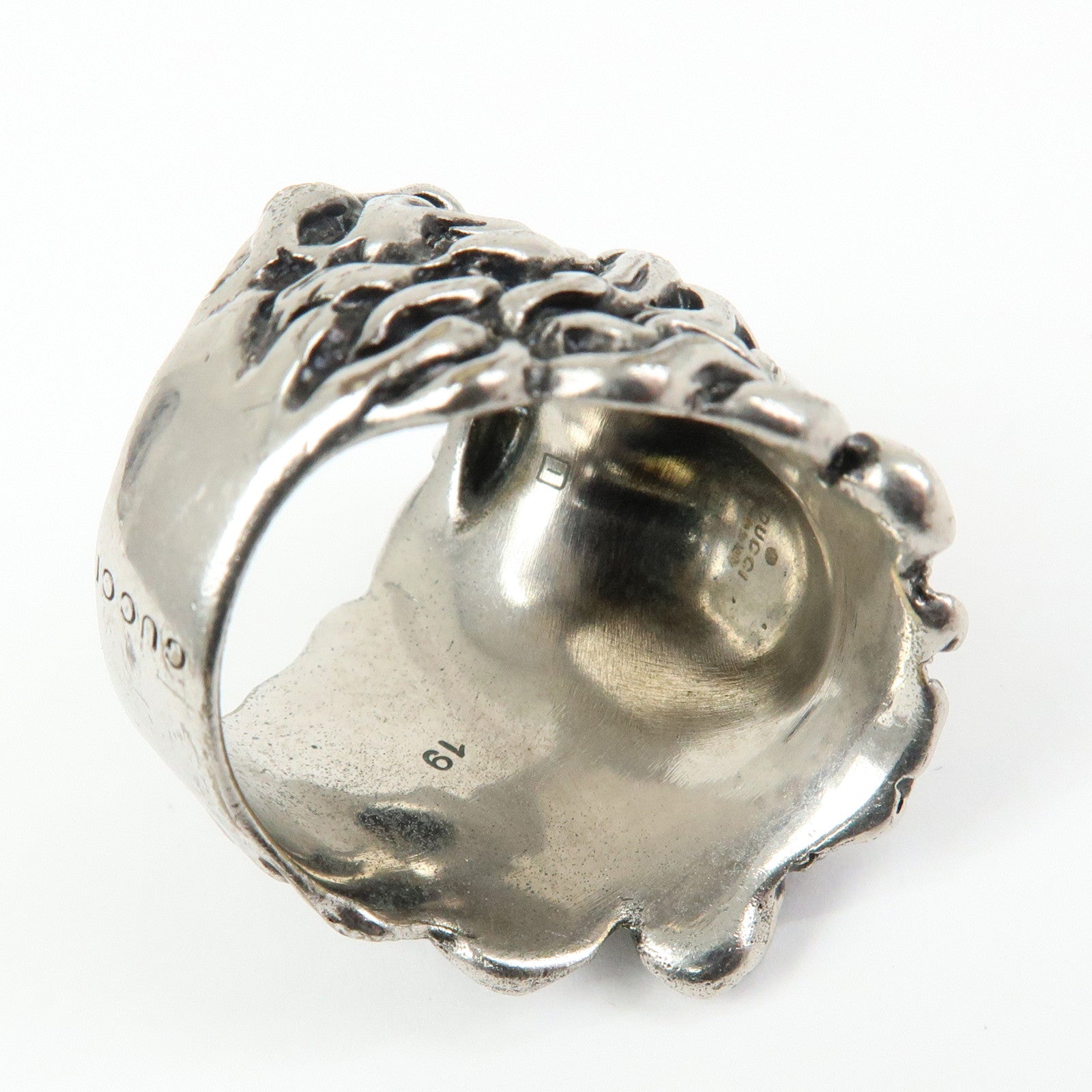 GUCCI Lion Head Metal Ring Silver #19 US9 EU58 HK19