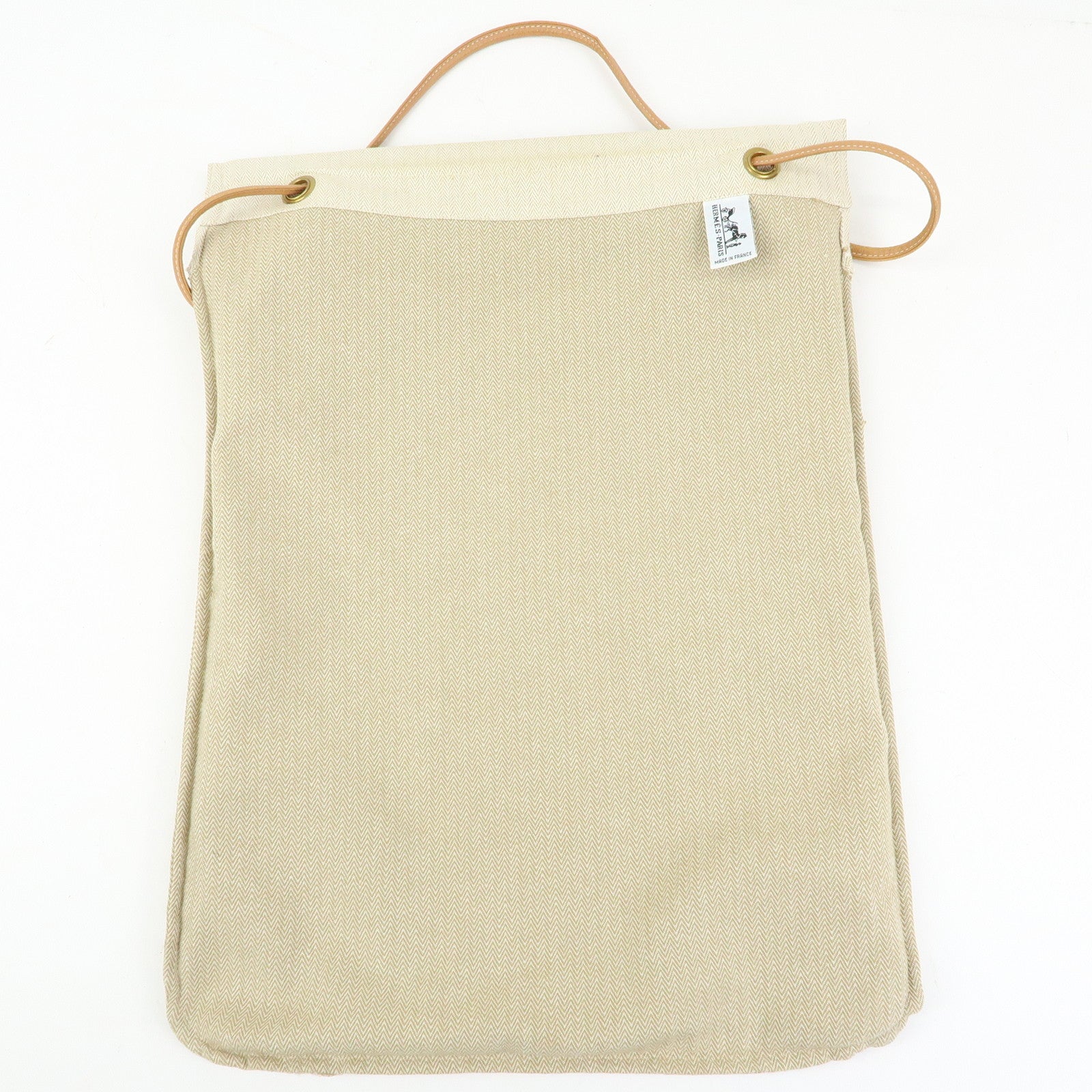 HERMES Aline GM Canvas Leather Shoulder Bag Hand Bag Natural