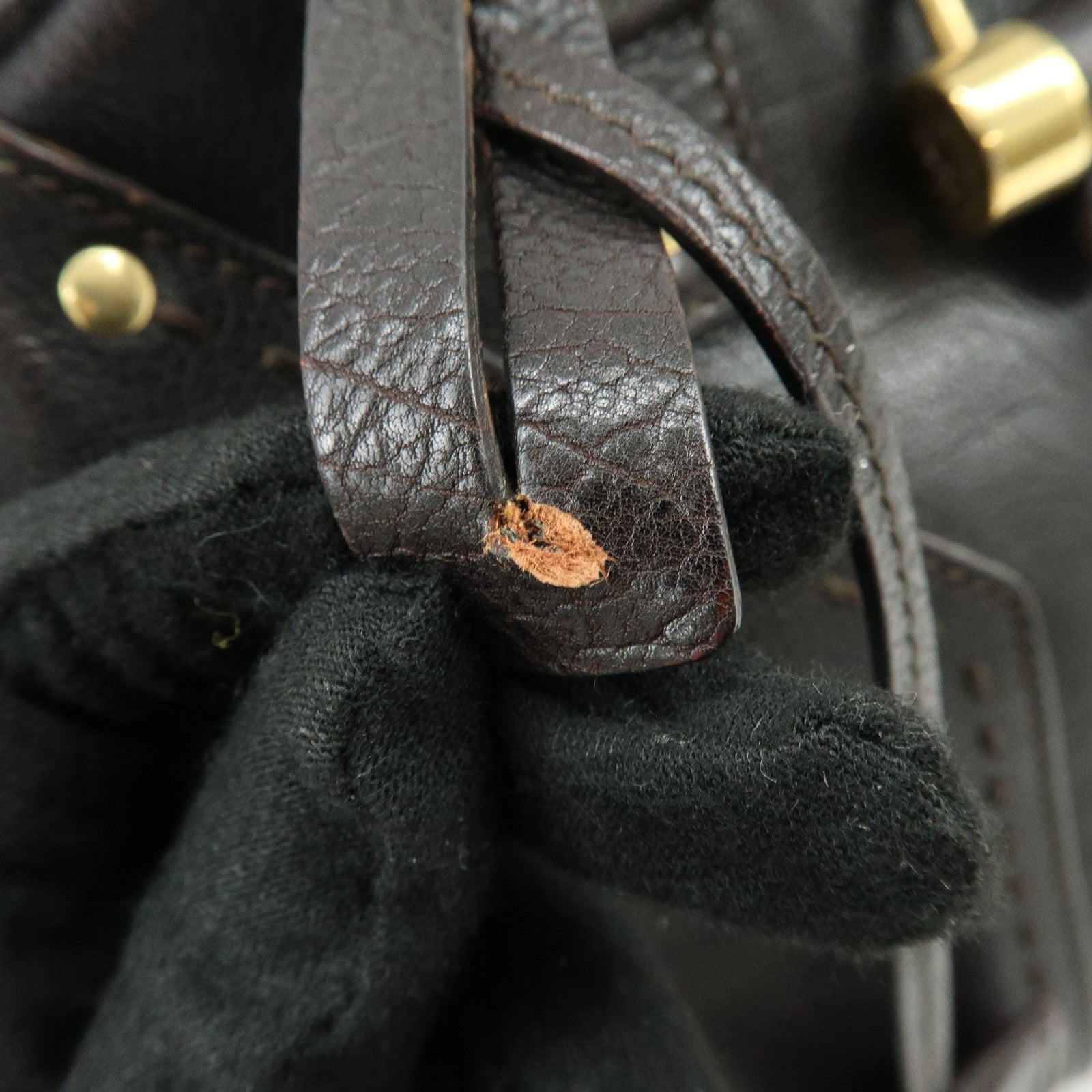 SAINT LAURENT PARIS Muse Y Line Calf Leather Hand Boston Bag Brown