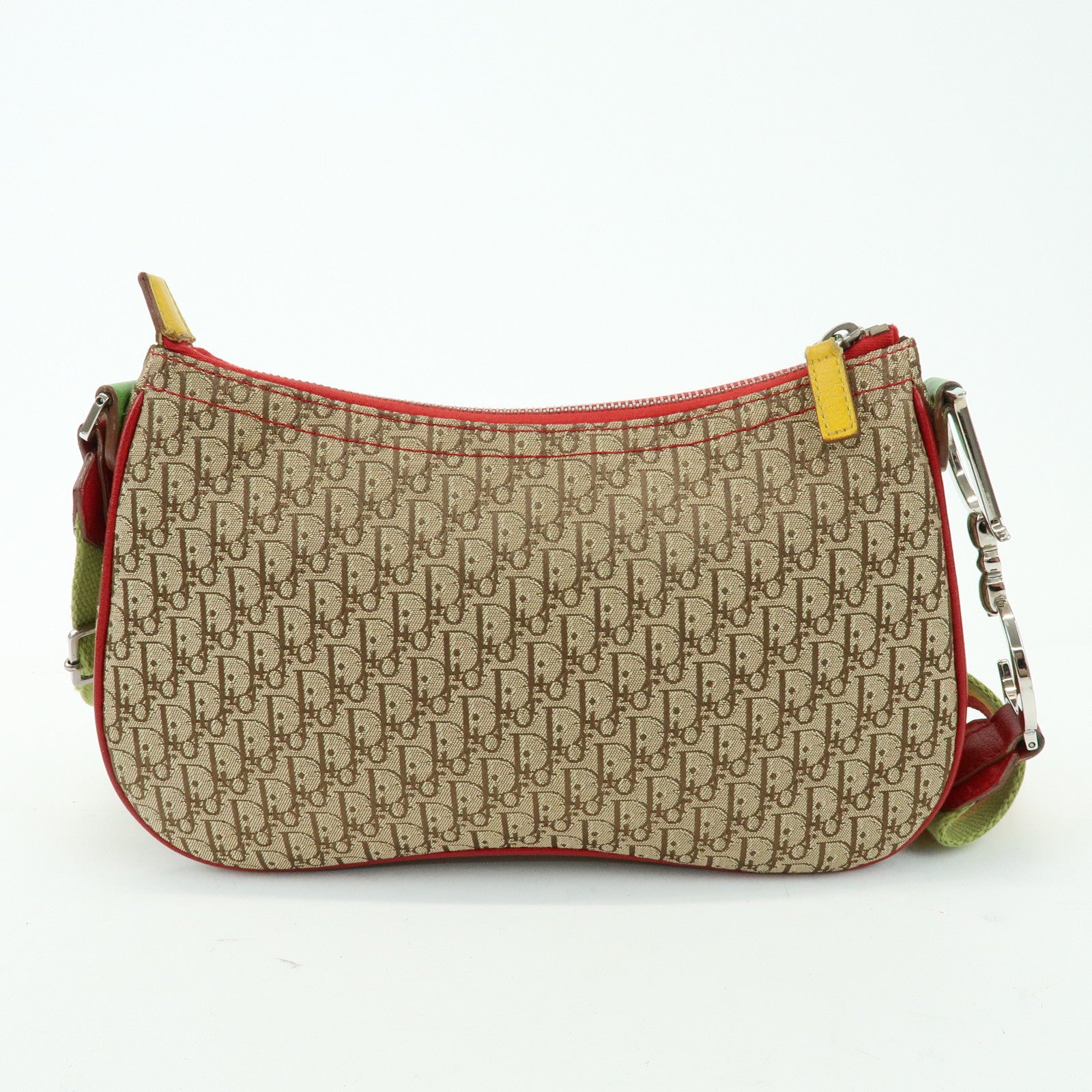 Christian Dior Trotter Canvas Leather Shoulder Bag Beige RastaColor
