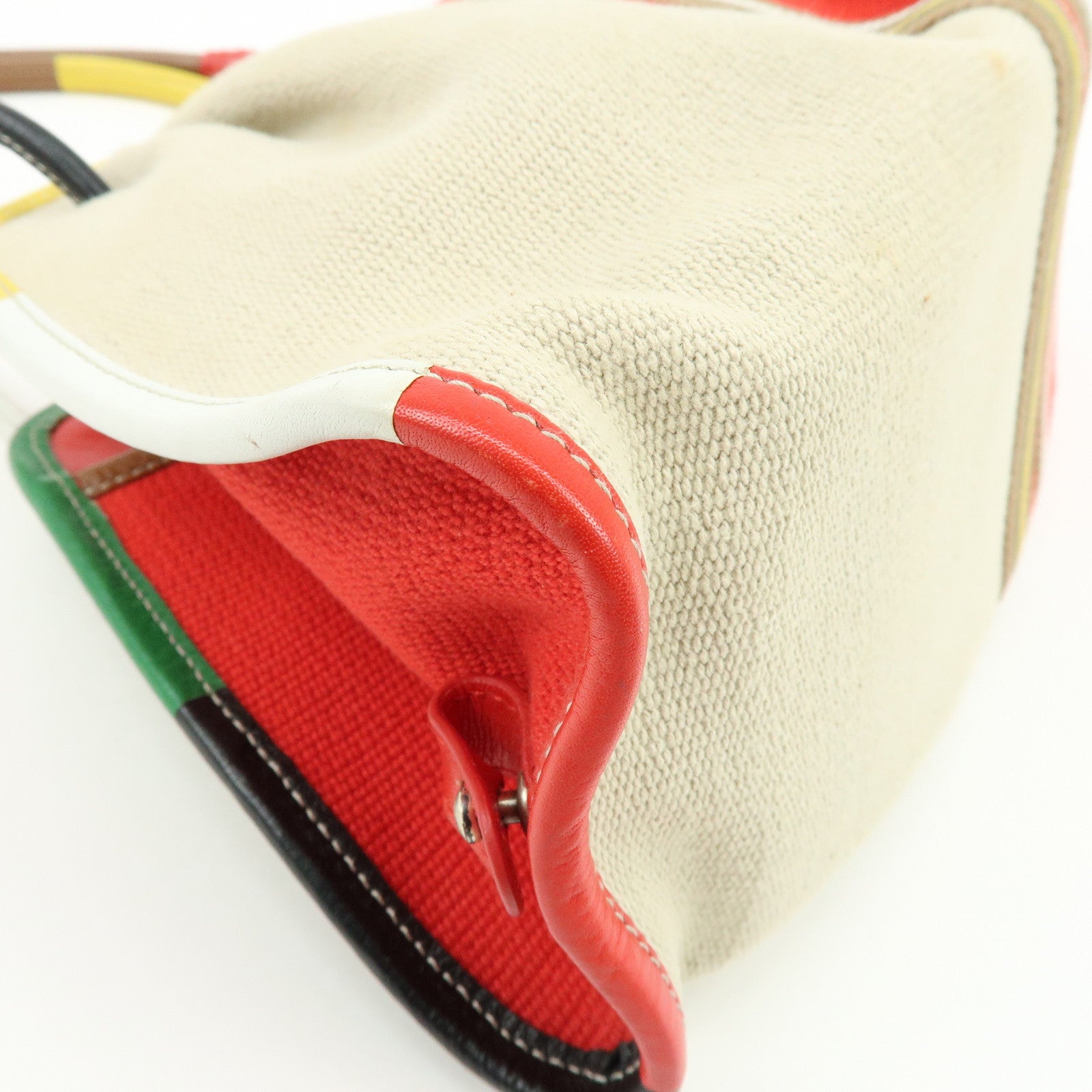 BOTTEGA VENETA Canvas Leather Shoulder Bag Hand Bag Multicolor