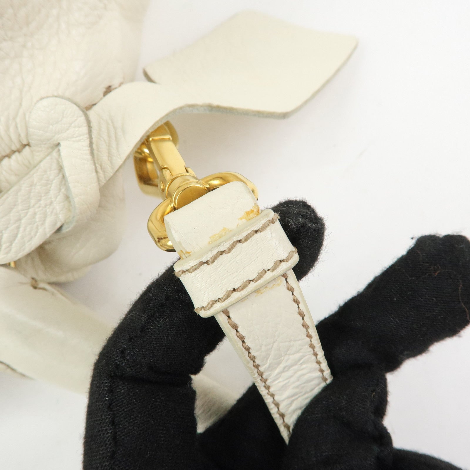 PRADA Leather 2Way Bag Hand Bag Shoulder Bag Ivory Brown BN1773