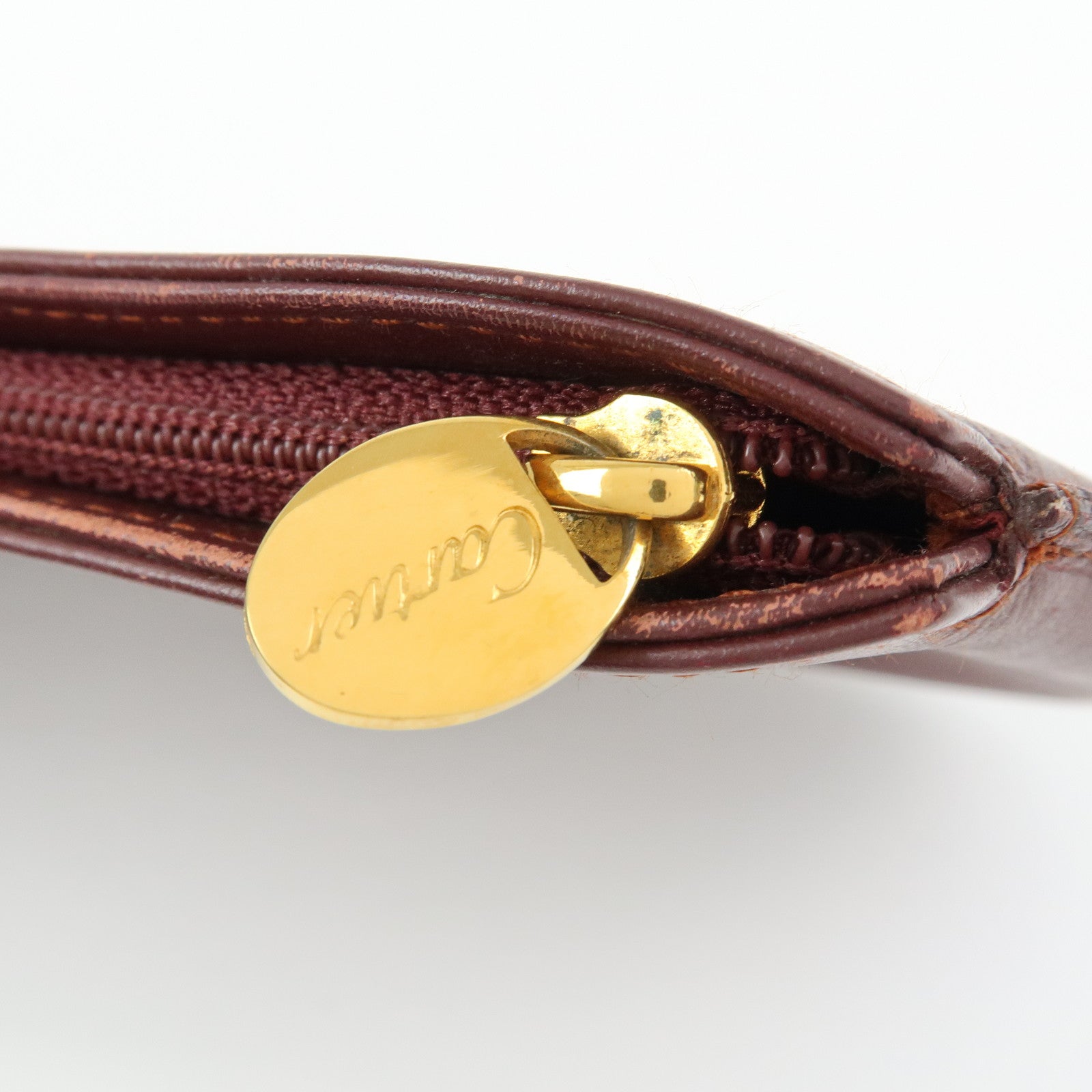 Cartier Must de Cartier Leather Chain Strap Pouch Bordeaux