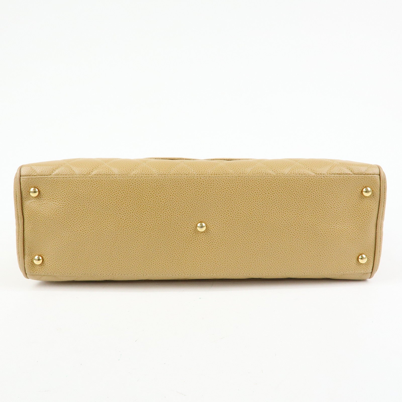 CHANEL COCO Mark Caviarskin Boston Bag Hand Bag Beige