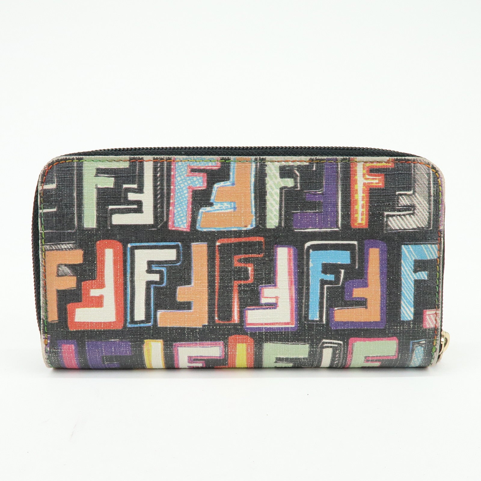 FENDI Zucchino PVC Coated Canvas Long Wallet Multicolor 8M0024