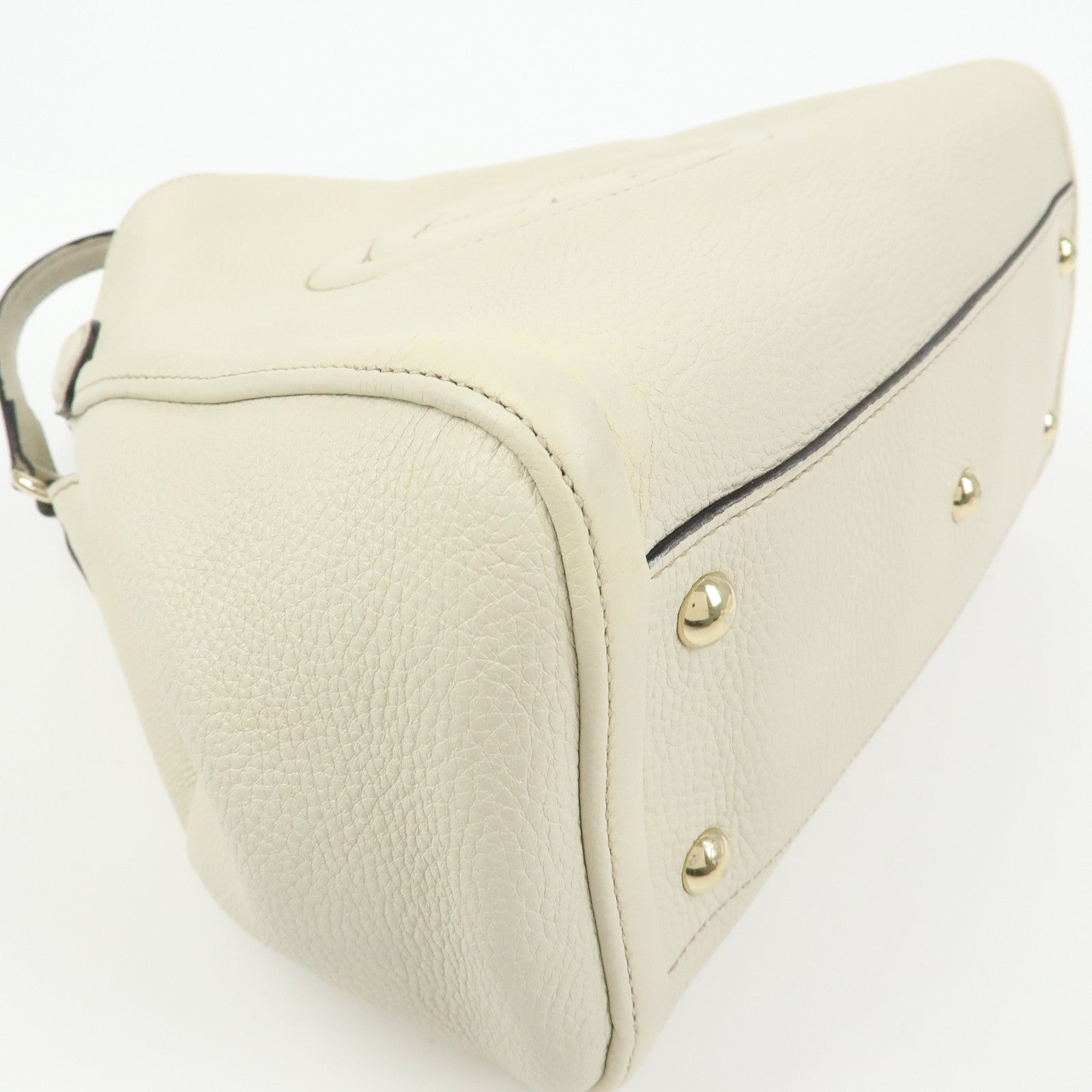GUCCI SOHO Interlocking G Calf Leather 2Way Hand Bag Ivory 336751