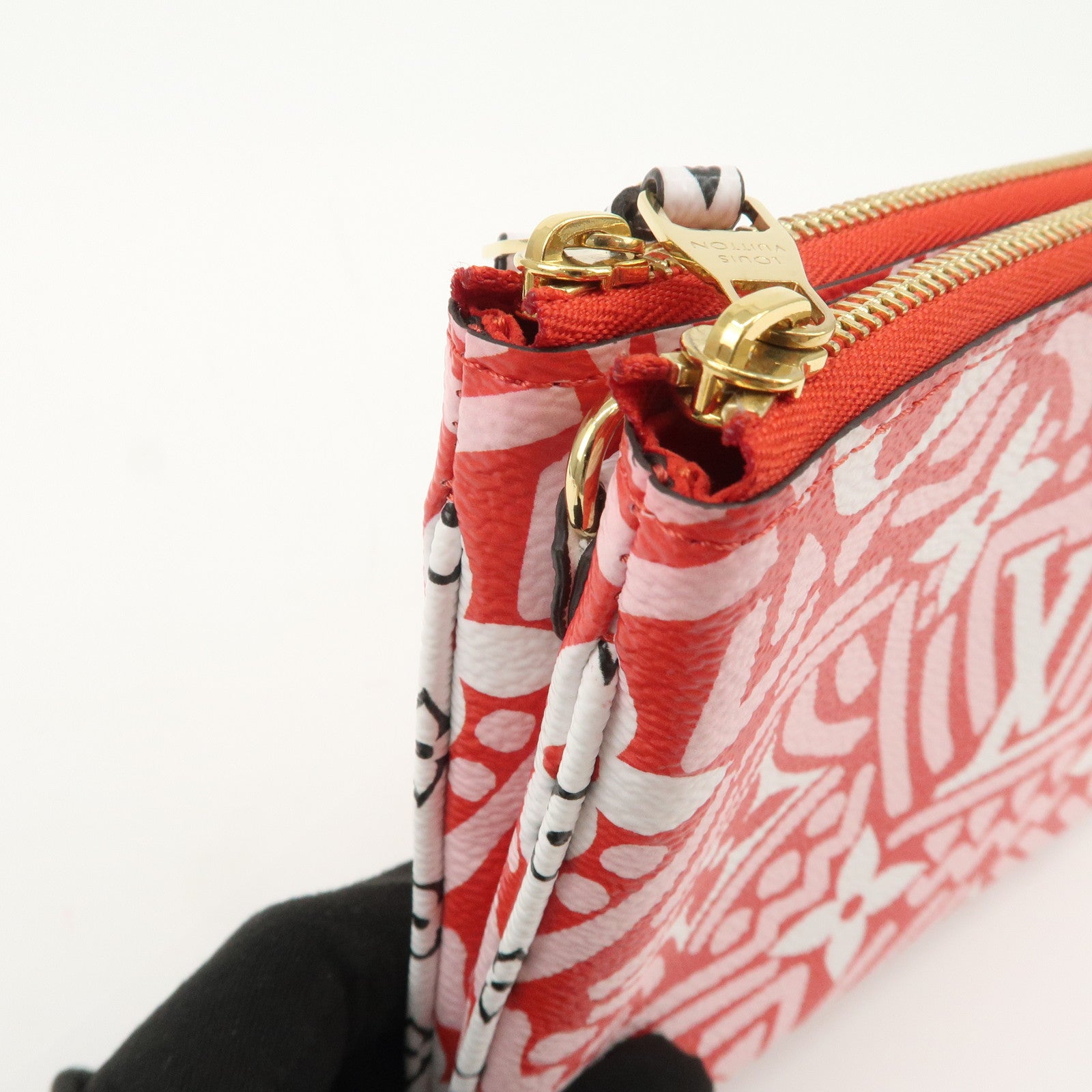 Louis Vuitton Monogram LV Crafty Pochette Double Zip Bag Red M69488