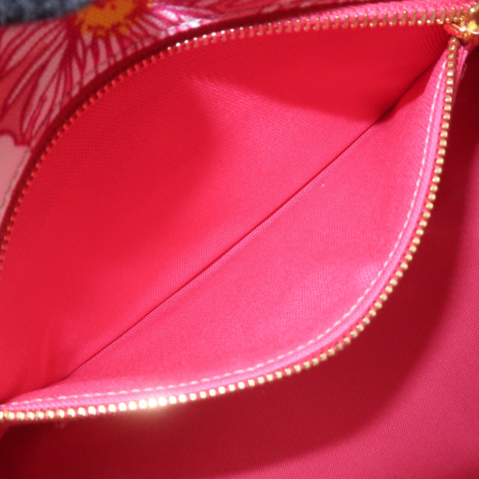 PRADA Canapa Canvas 2Way Bag Hand Bag Flower Print Pink