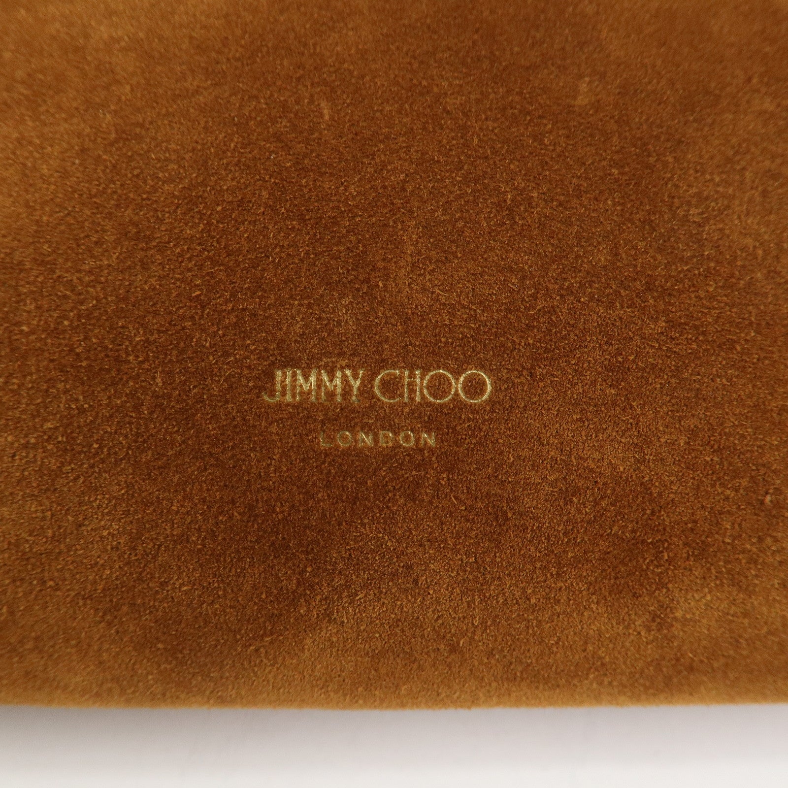 JIMMY CHOO Suede Leather Chain Shoulder Bag Hand Bag Brown