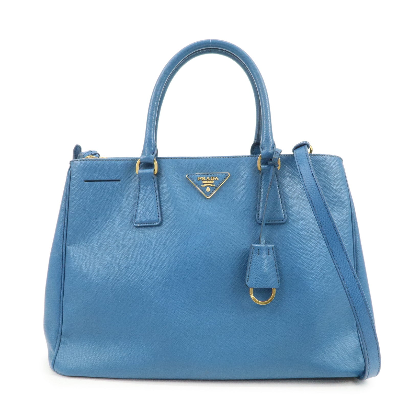 PRADA Galleria Saffiano Leather 2Way Bag Hand Bag Blue BN2274