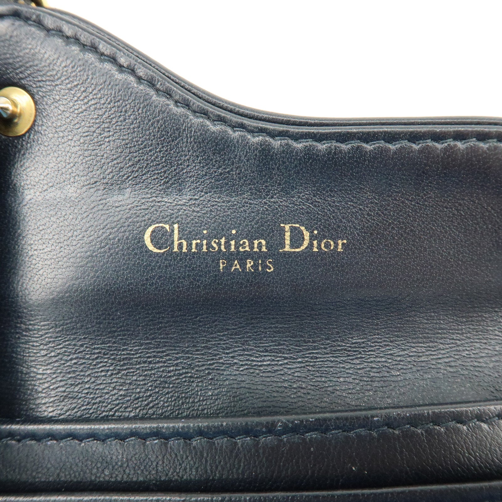 Christian Dior Trotter Saddle Jaquard Canvas Card Case Navy