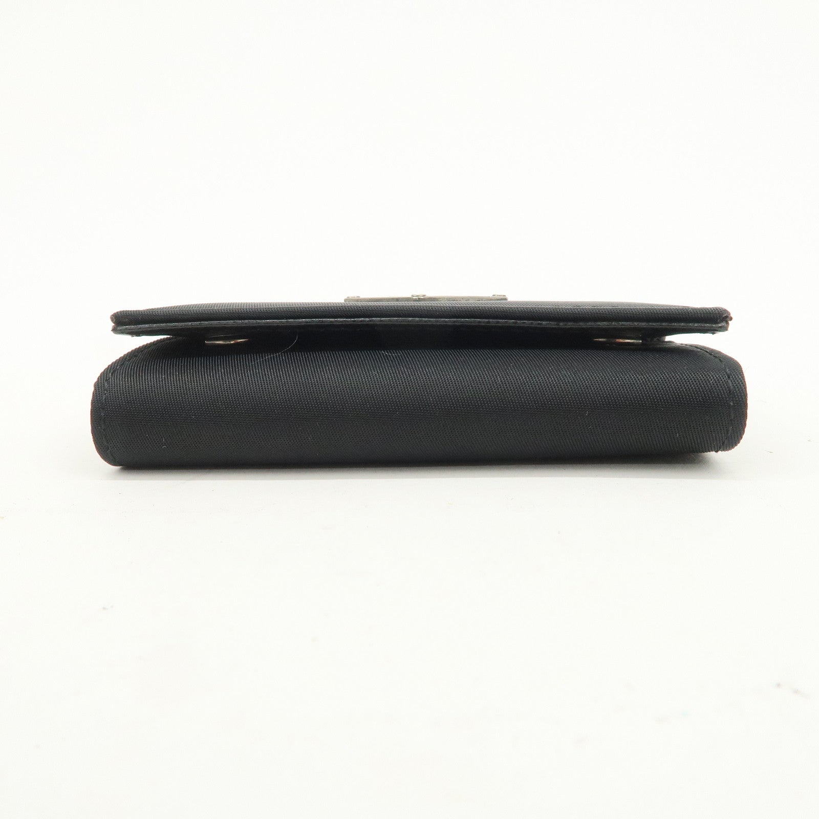 PRADA Nylon Saffiano Leather 6 Rings Key Case Black M222A