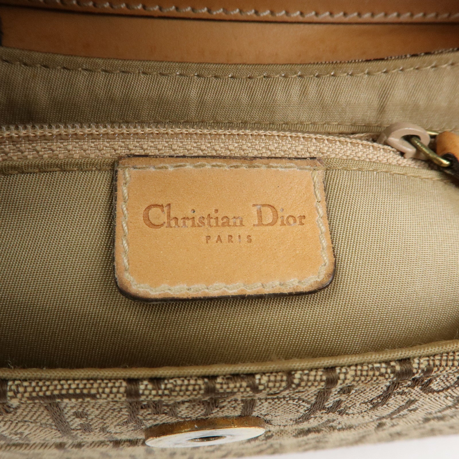 Christian Dior Trotter Street Chic Canvas Leather Shoulder Bag