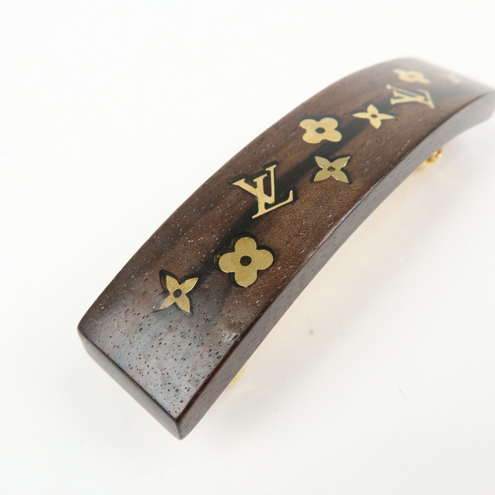 Louis Vuitton Sylvanie Barrette Wooden Hair Accessory Brown M65181