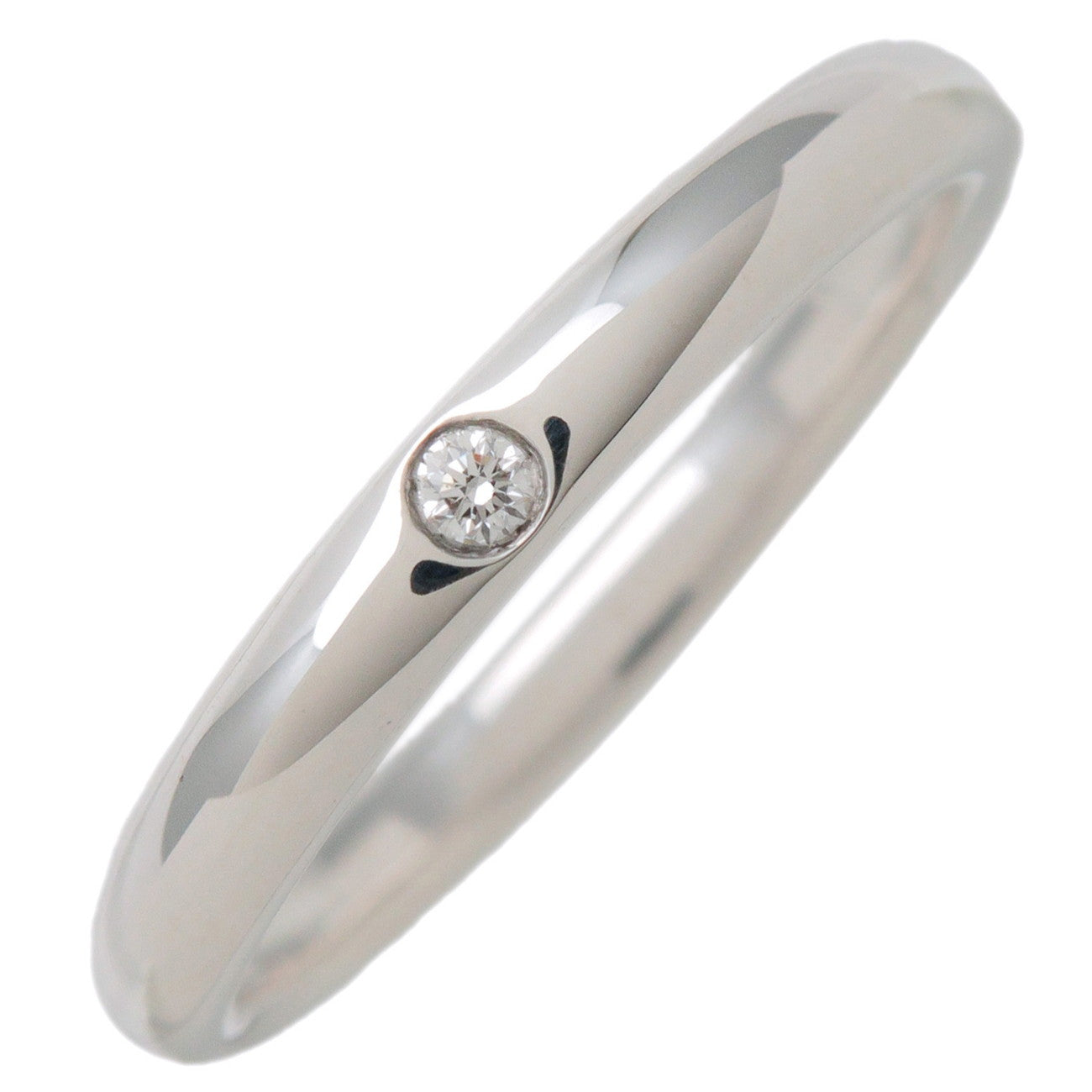 Tiffany & Co Stacking Band 1P Diamond Ring SV925 US7 EU54 Silver
