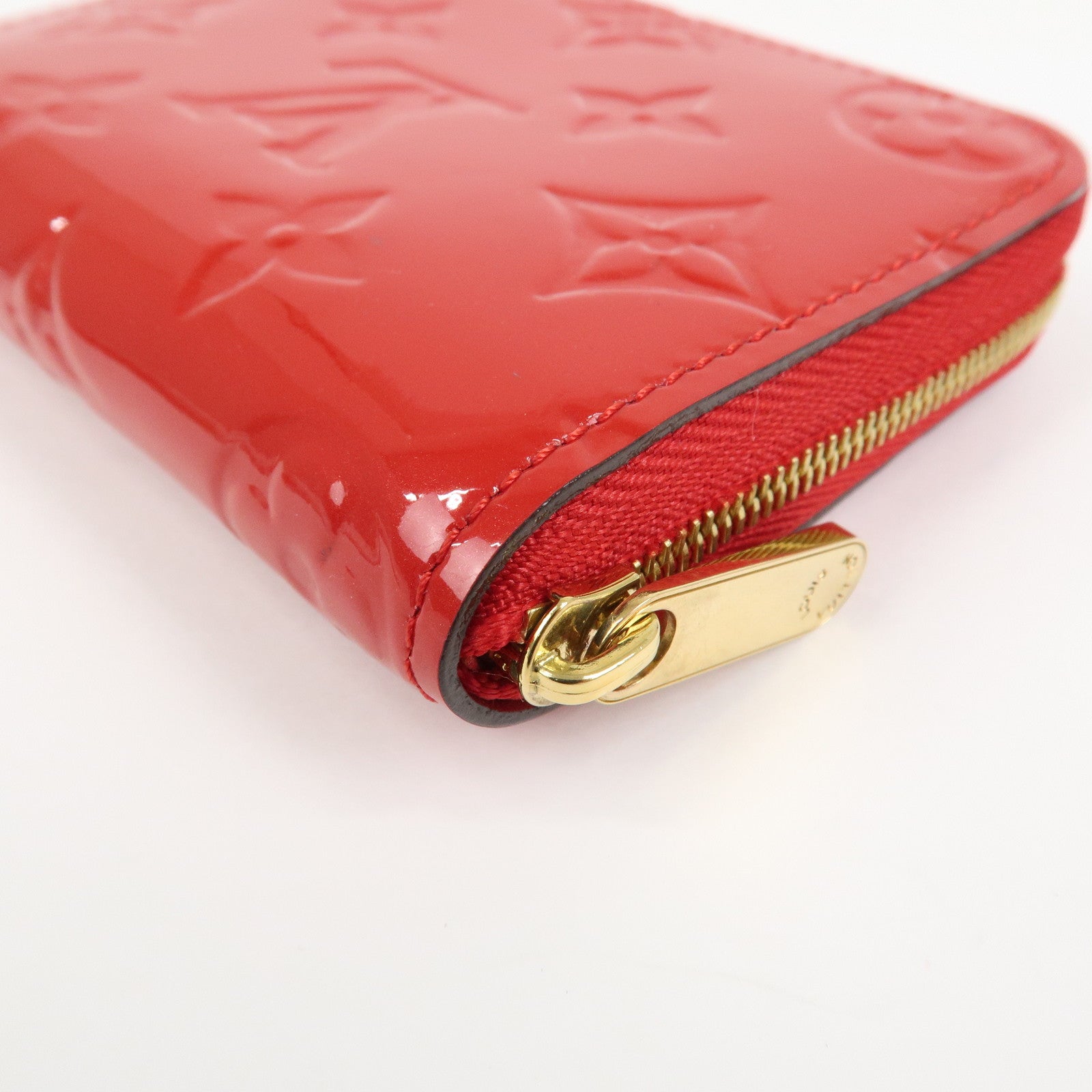 Louis Vuitton Vernis Leather Zippy Coin Purse Wallet Cerise M90202