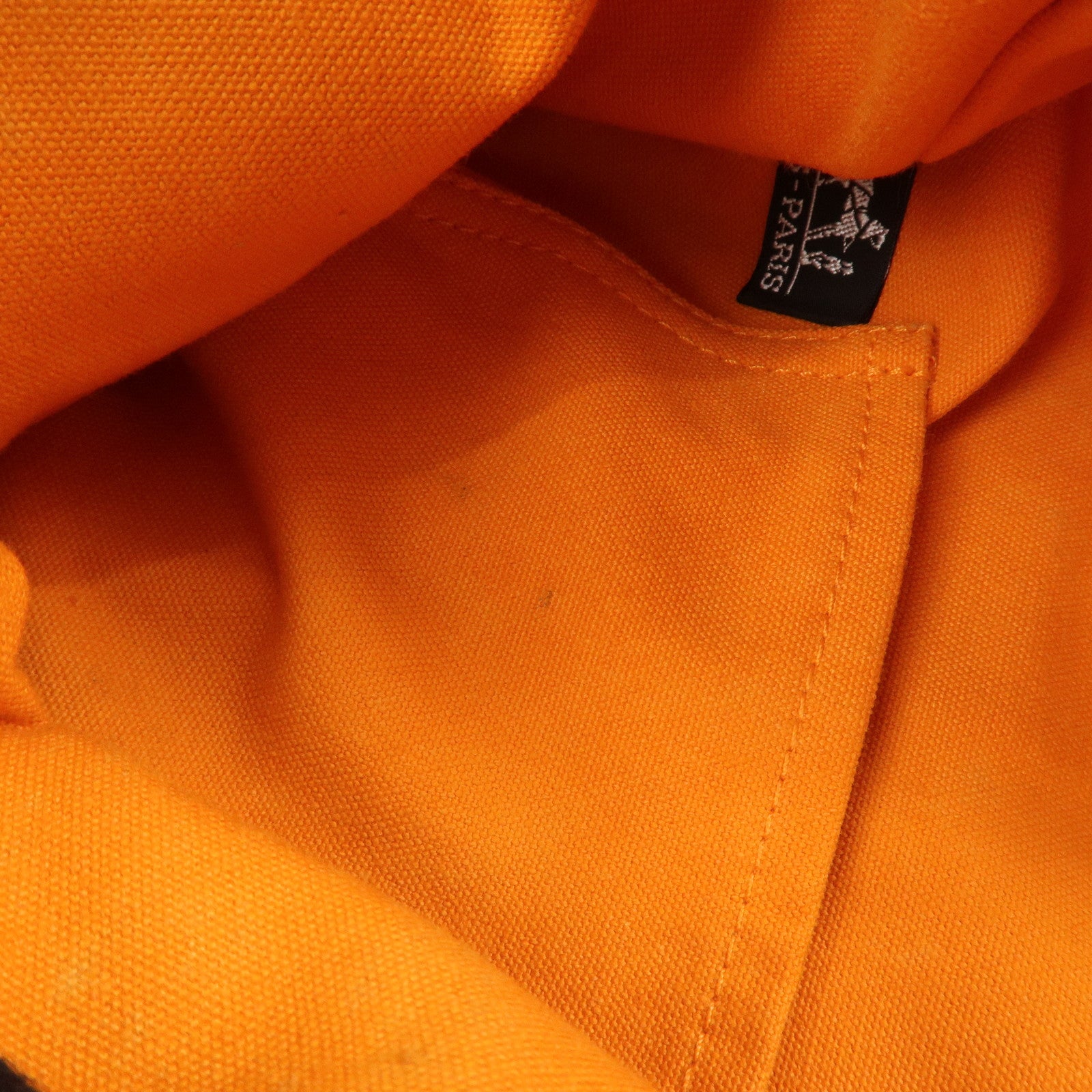 HERMES Fourre Tout Cabas Canvas Hawaii Limited Tote Bag Orange