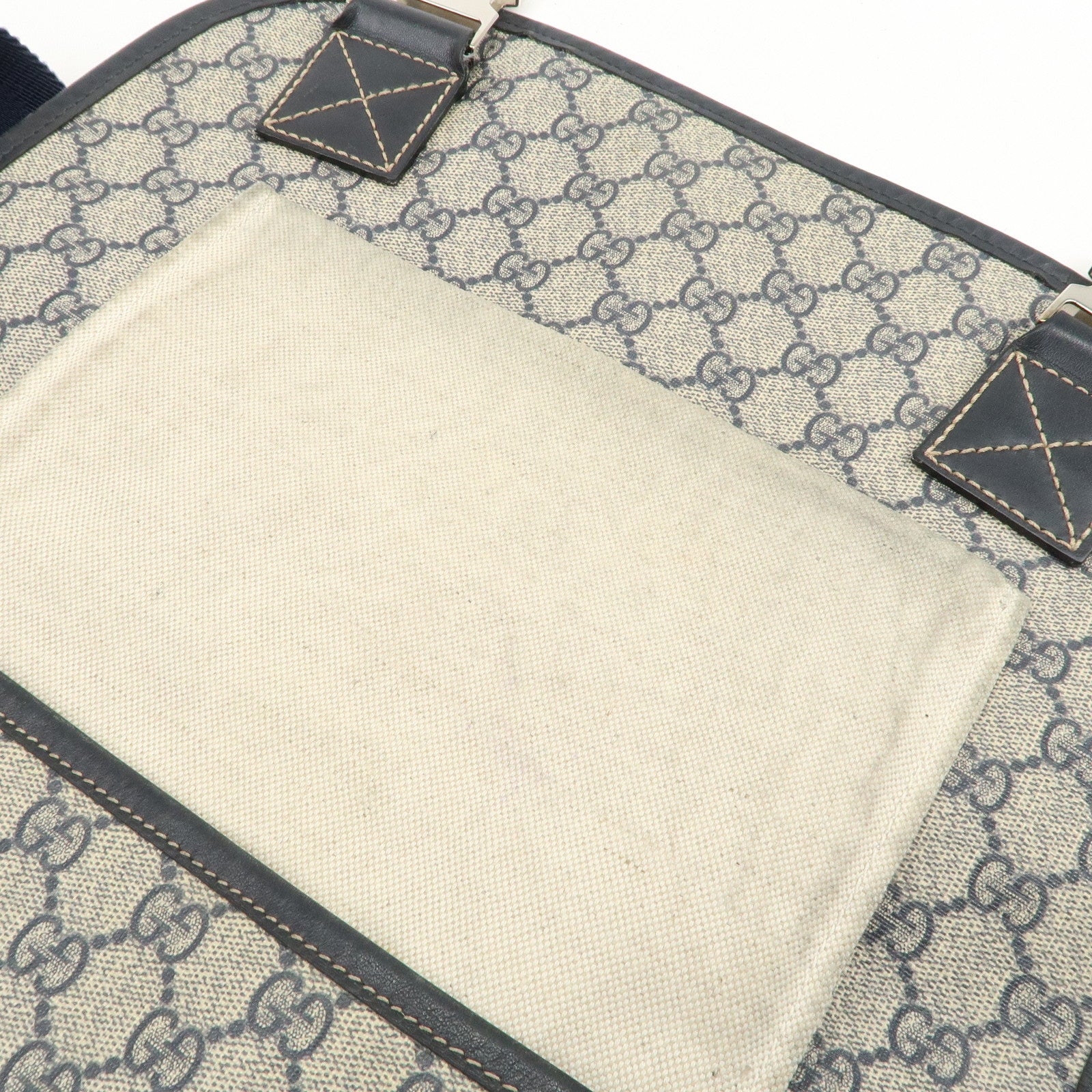 GUCCI GG Supreme Shoulder Bag Messenger Bag Beige Navy 201732