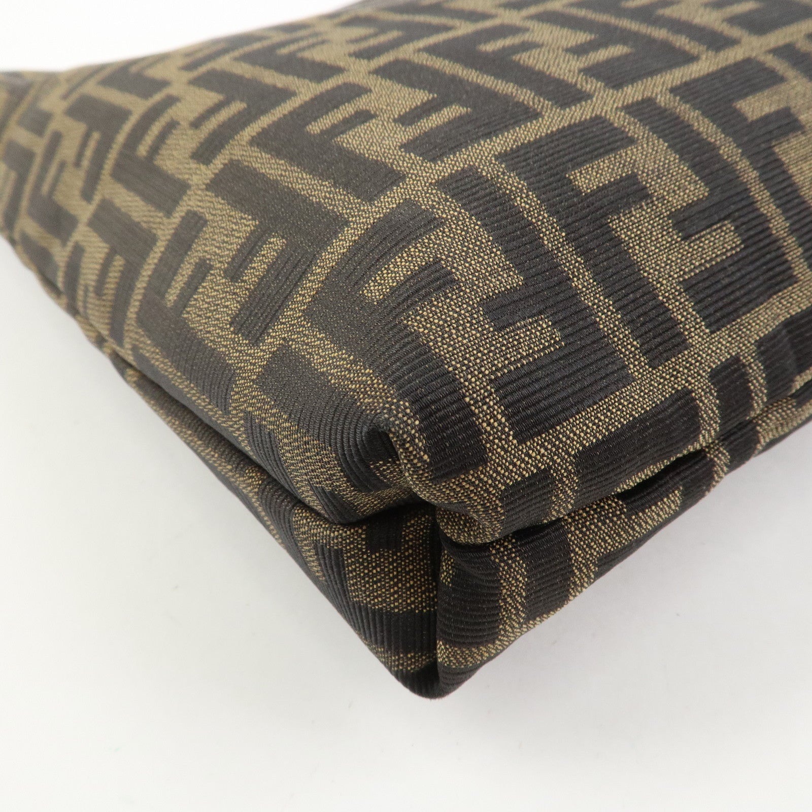 FENDI Zucca Canvas Leather Shoulder Bag Hand Bag Brown 83150870992