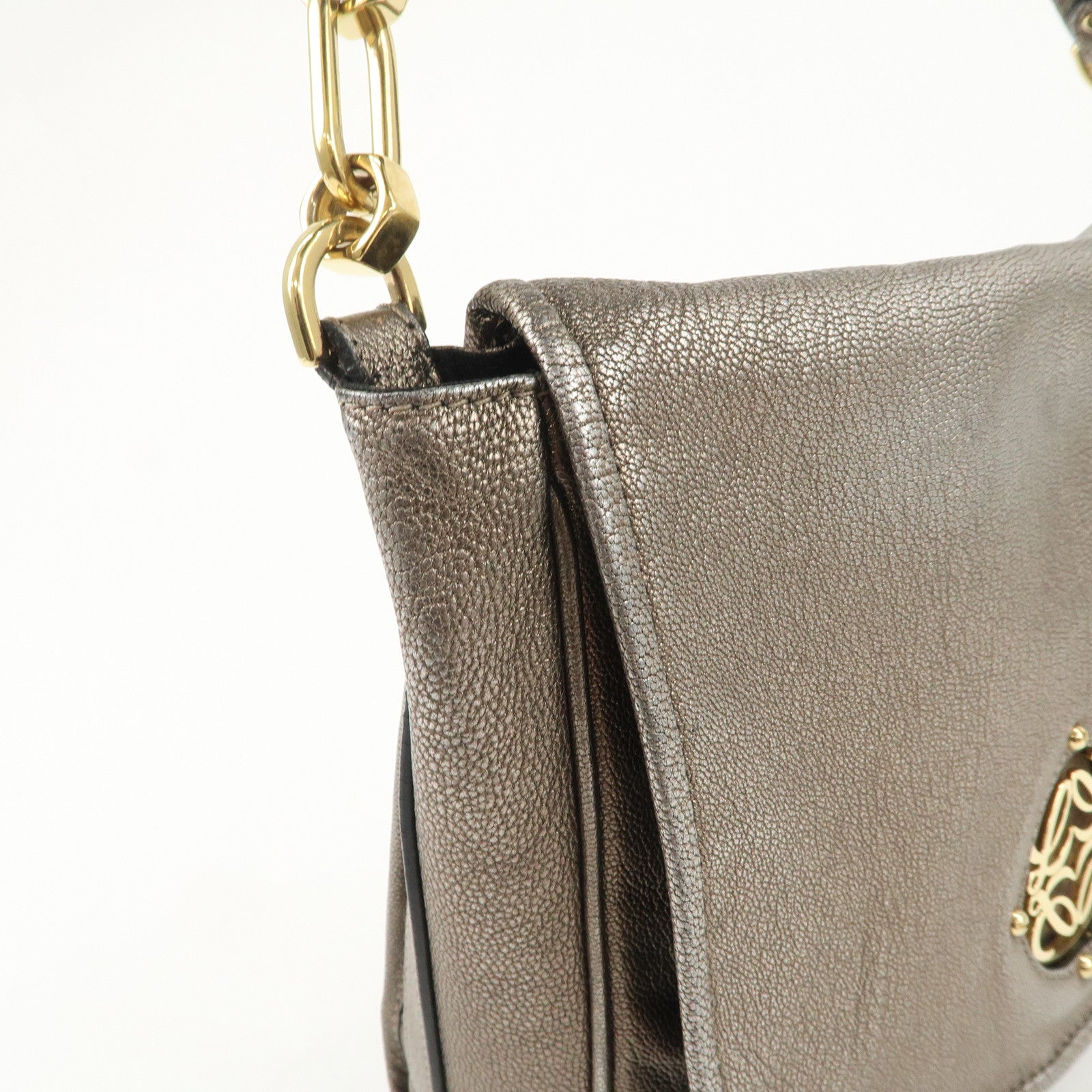 LOEWE Anagram Maia Logo Leather 2Way Bag Shoulder Bag Hand Bag Gold