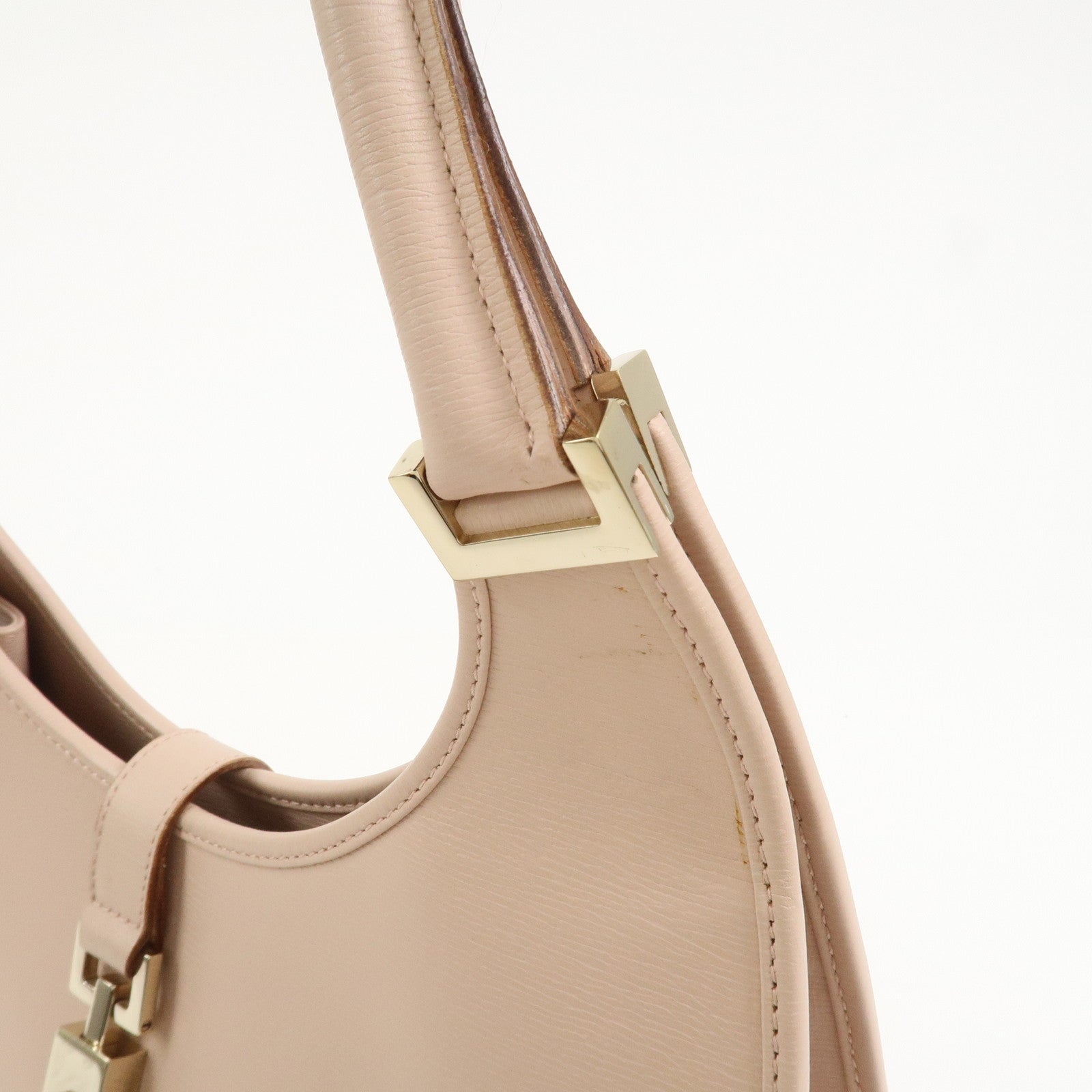 GUCCI Jackie Logo Leather Shoulder Bag Hand Bag Pink 002.1067