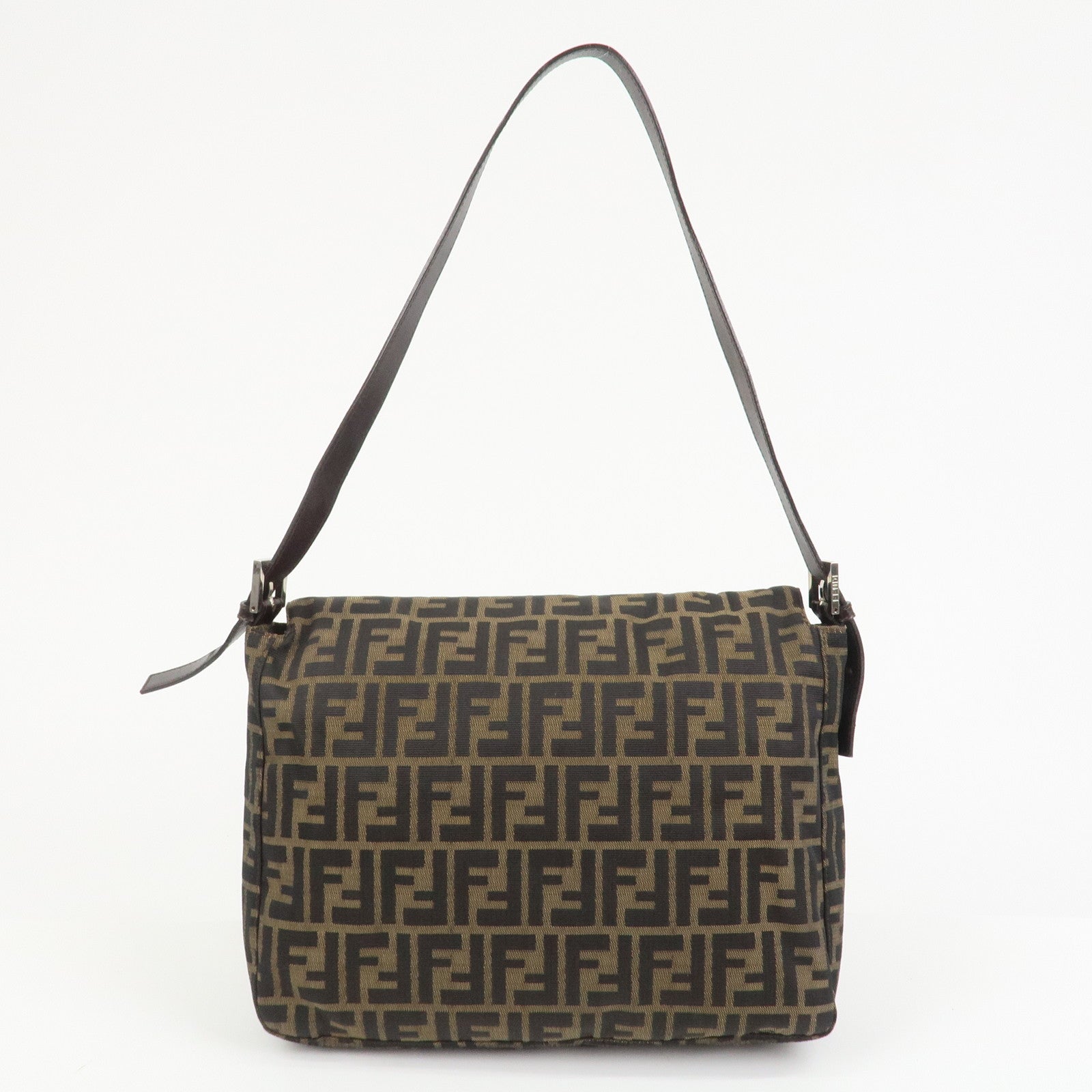 FENDI Zucca Canvas Leather Shoulder Bag Crossbody Bag Brown 26695