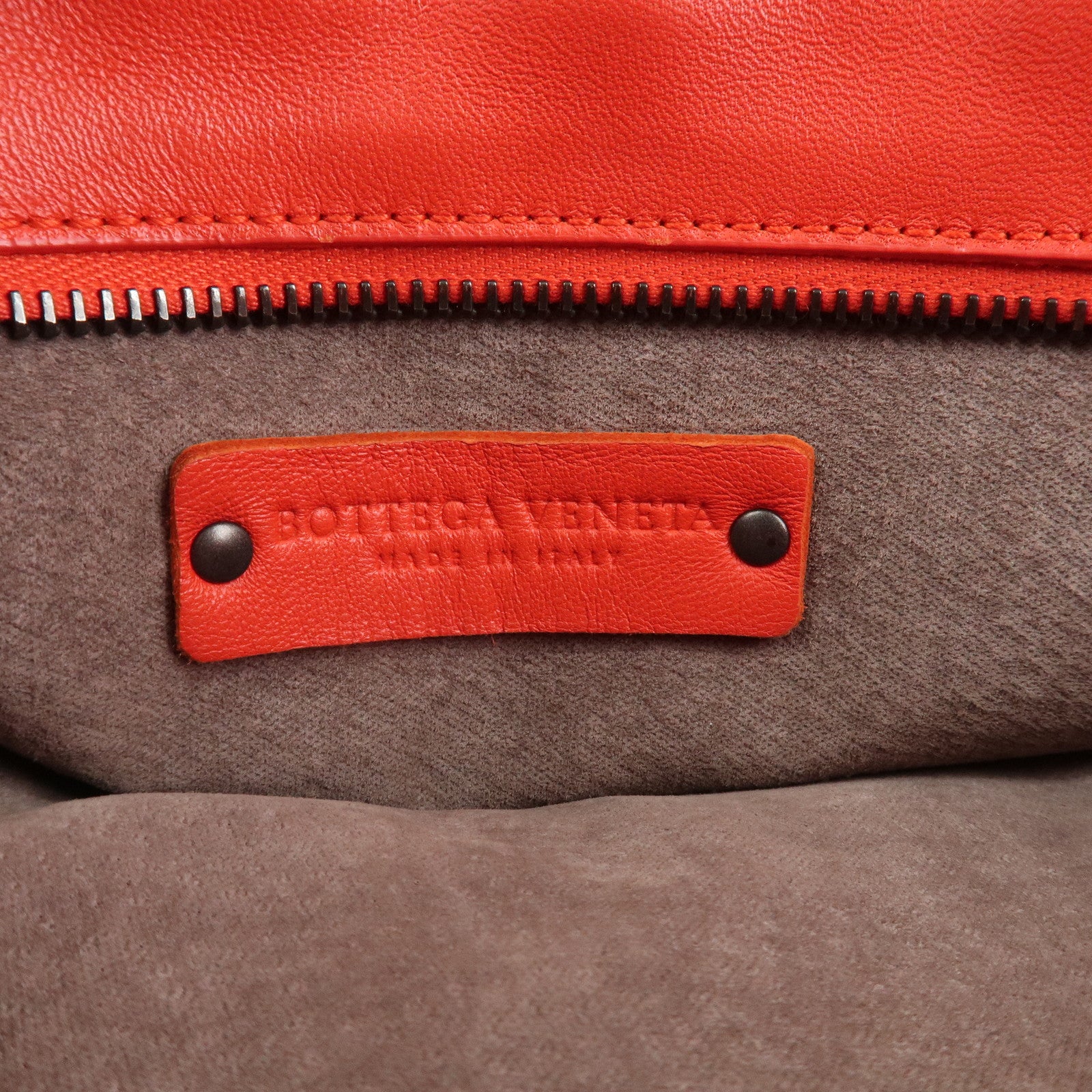 BOTTEGA VENETA Intrecciato Nappa Leather Hand Bag Red