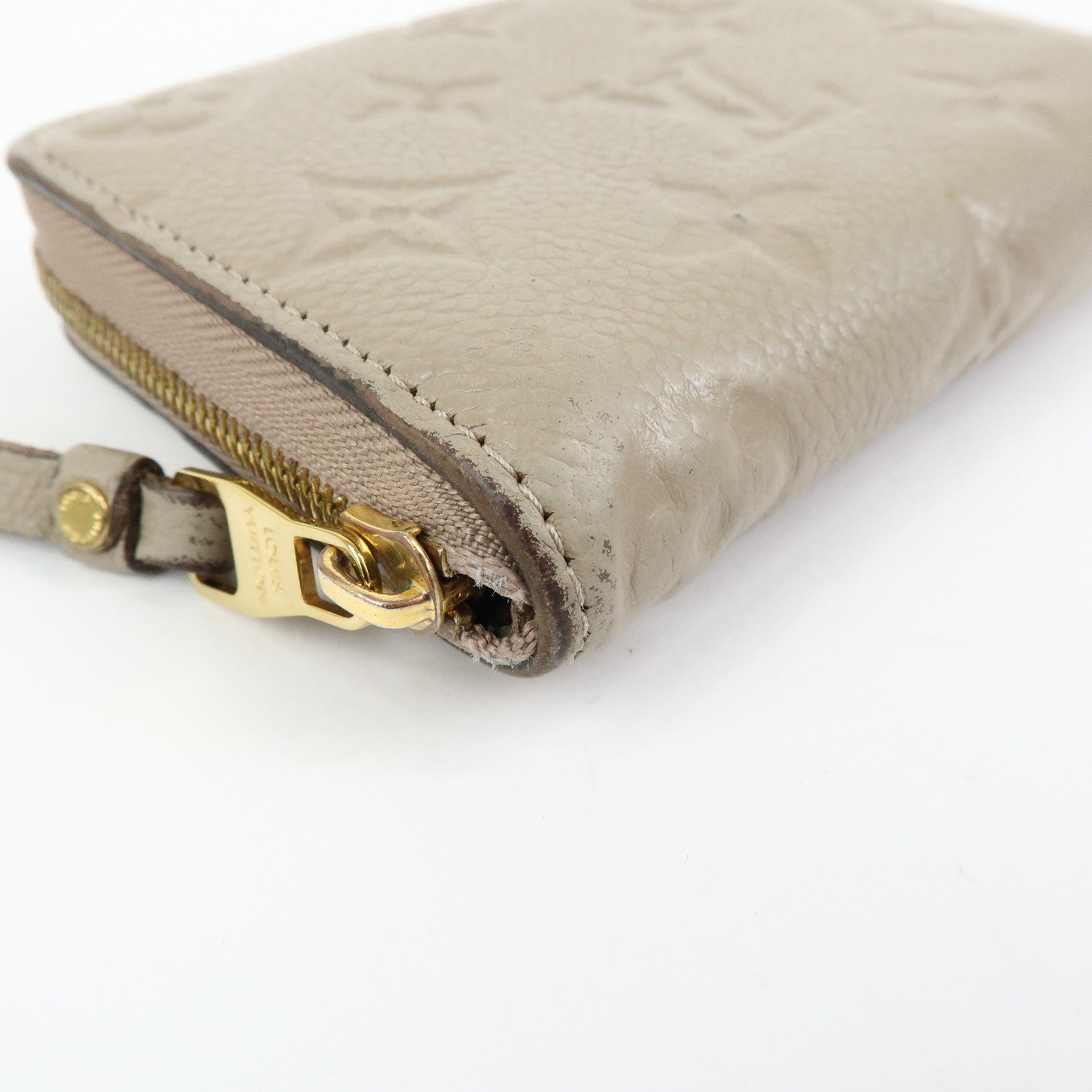 Louis Vuitton Monogram Empreinte Round Zippy Coin Case Beige M68696