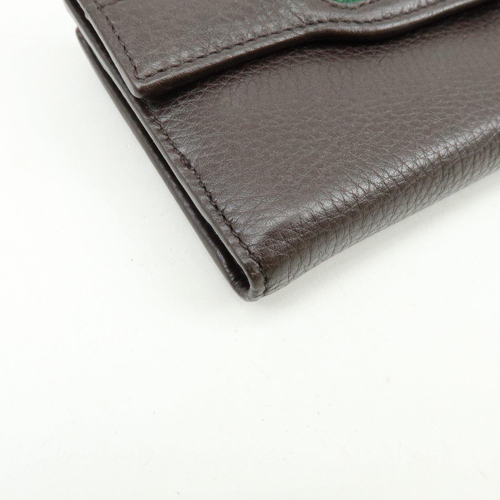 GUCCI Interlocking G Sherry Leather Long Wallet Dark Brown 29535