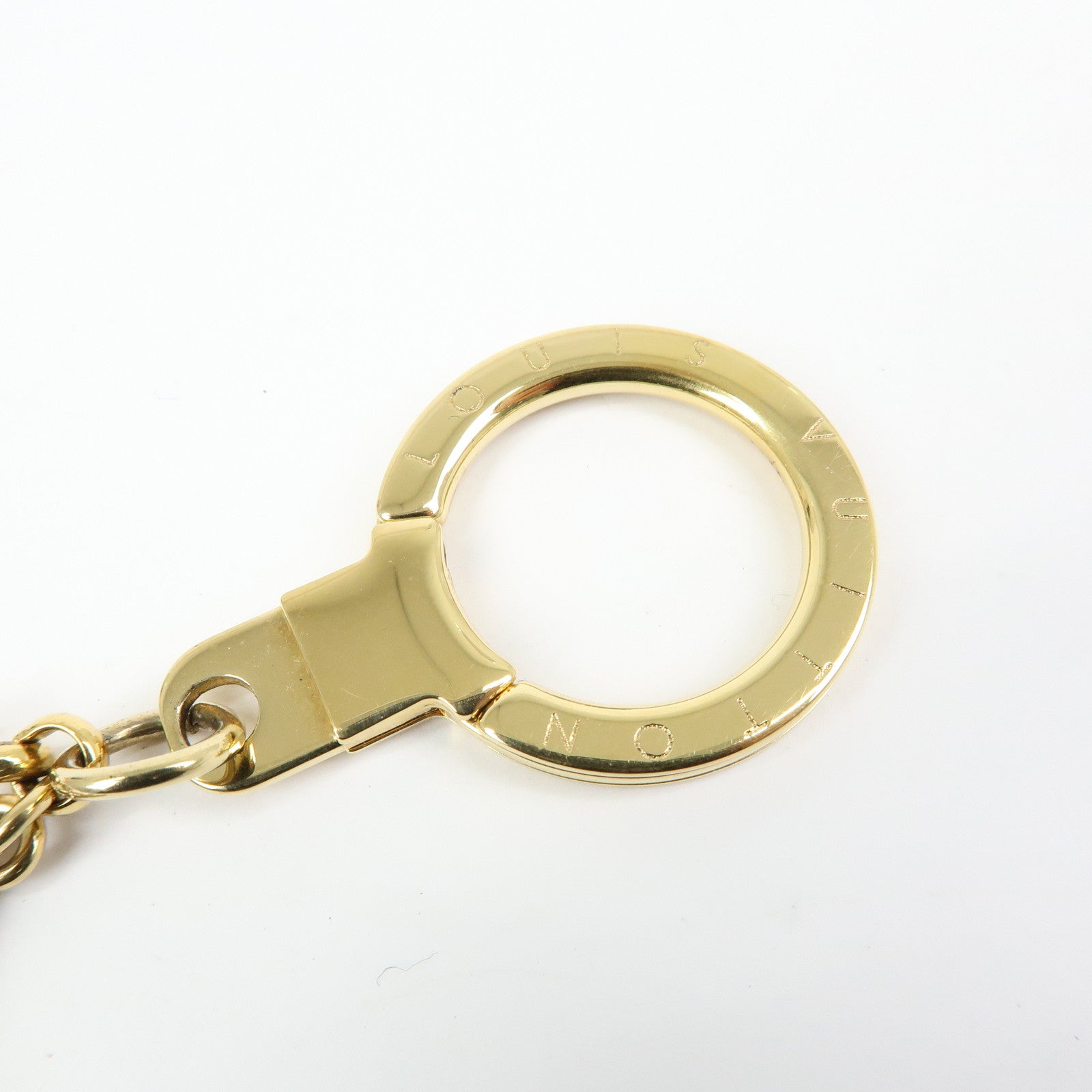 Louis Vuitton Fleur de Monogram Bag Charm Key Chain Gold M65111