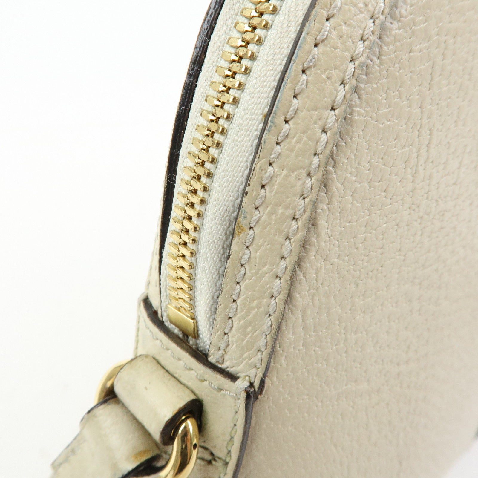 GUCCI Sherry Leather Shoulder Bag Crossbody Bag White 499621