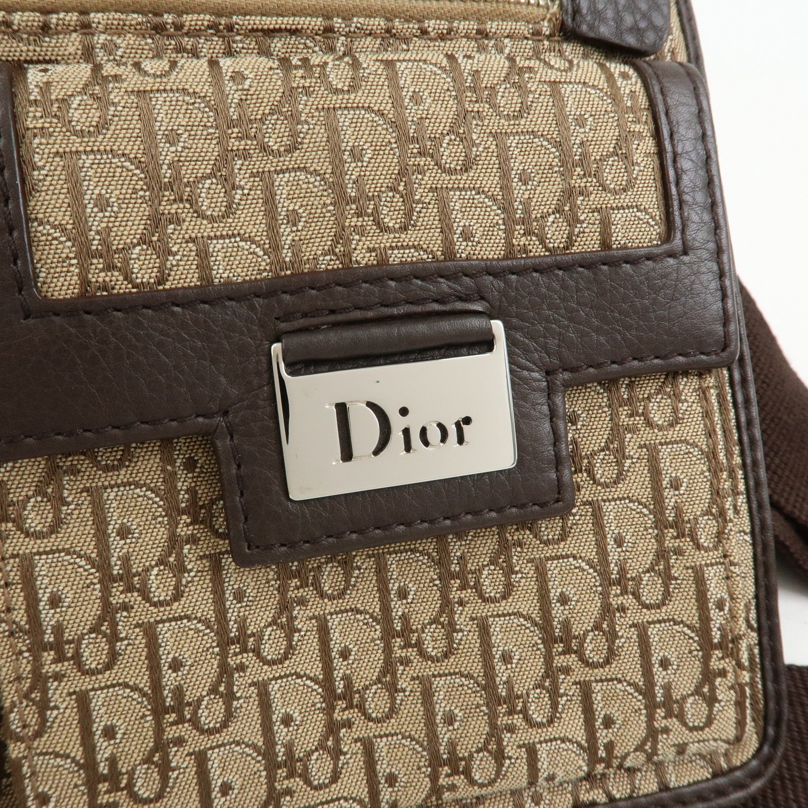 Christian Dior Trotter Street Chic Canvas Leather Waist Bag Brown